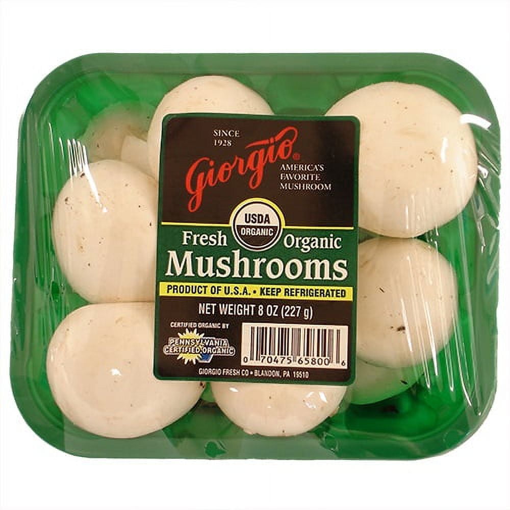 Fresh Organic Whole White Mushrooms, 8 oz