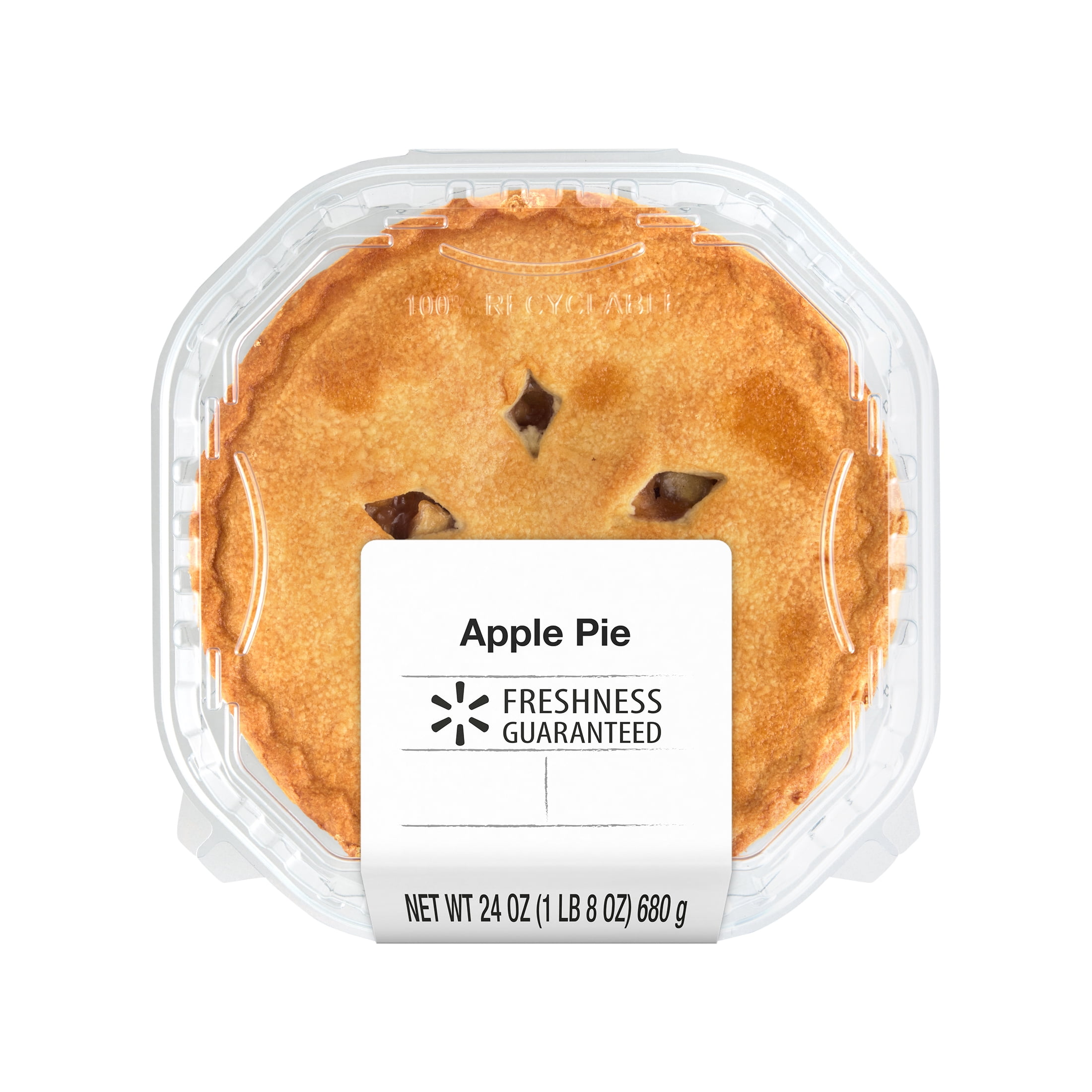 Freshness Guaranteed 8-inch Apple Pie, 24 oz, 1 Count, Whole, Baked, Plastic Tray