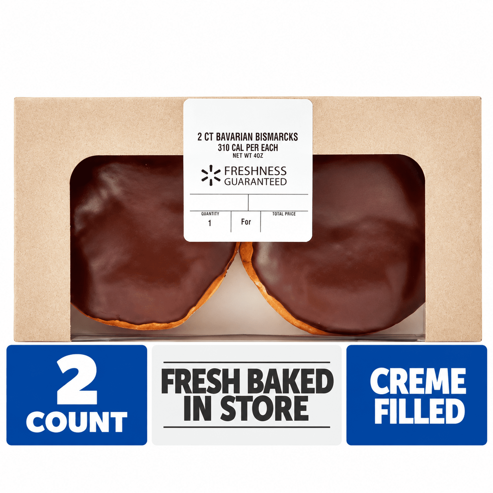 Freshness Guaranteed Bavarian Creme Filled Regular Bismarck Doughnuts, 4 oz, 2 Count
