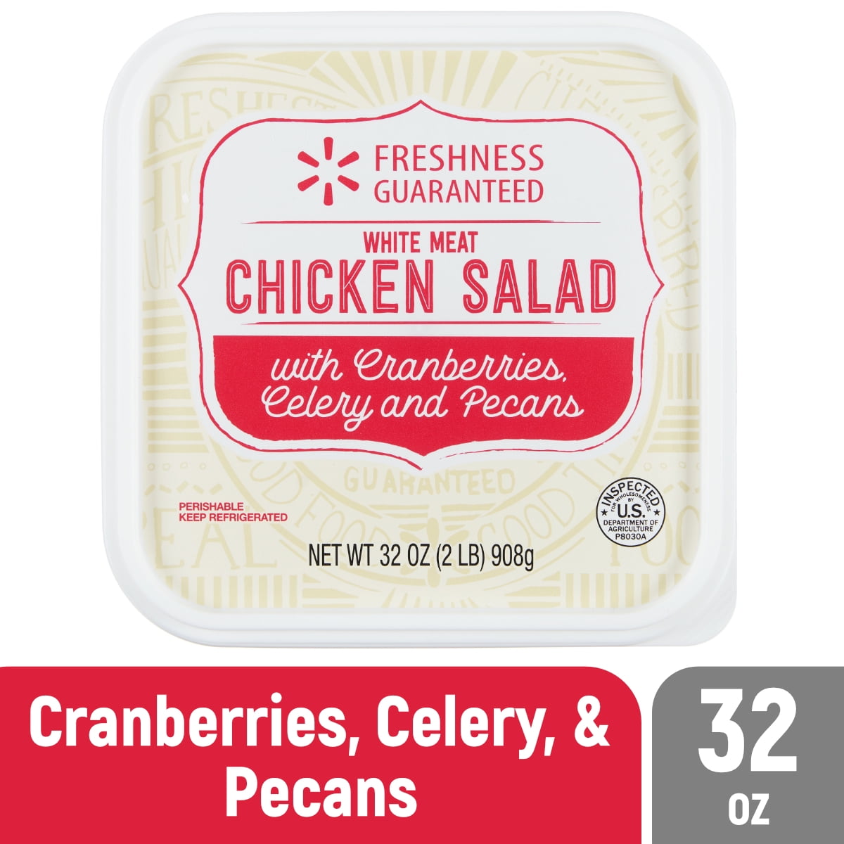 Freshness Guaranteed White Meat Chicken Salad with Cranberries, Celery, and Pecans, 32 oz