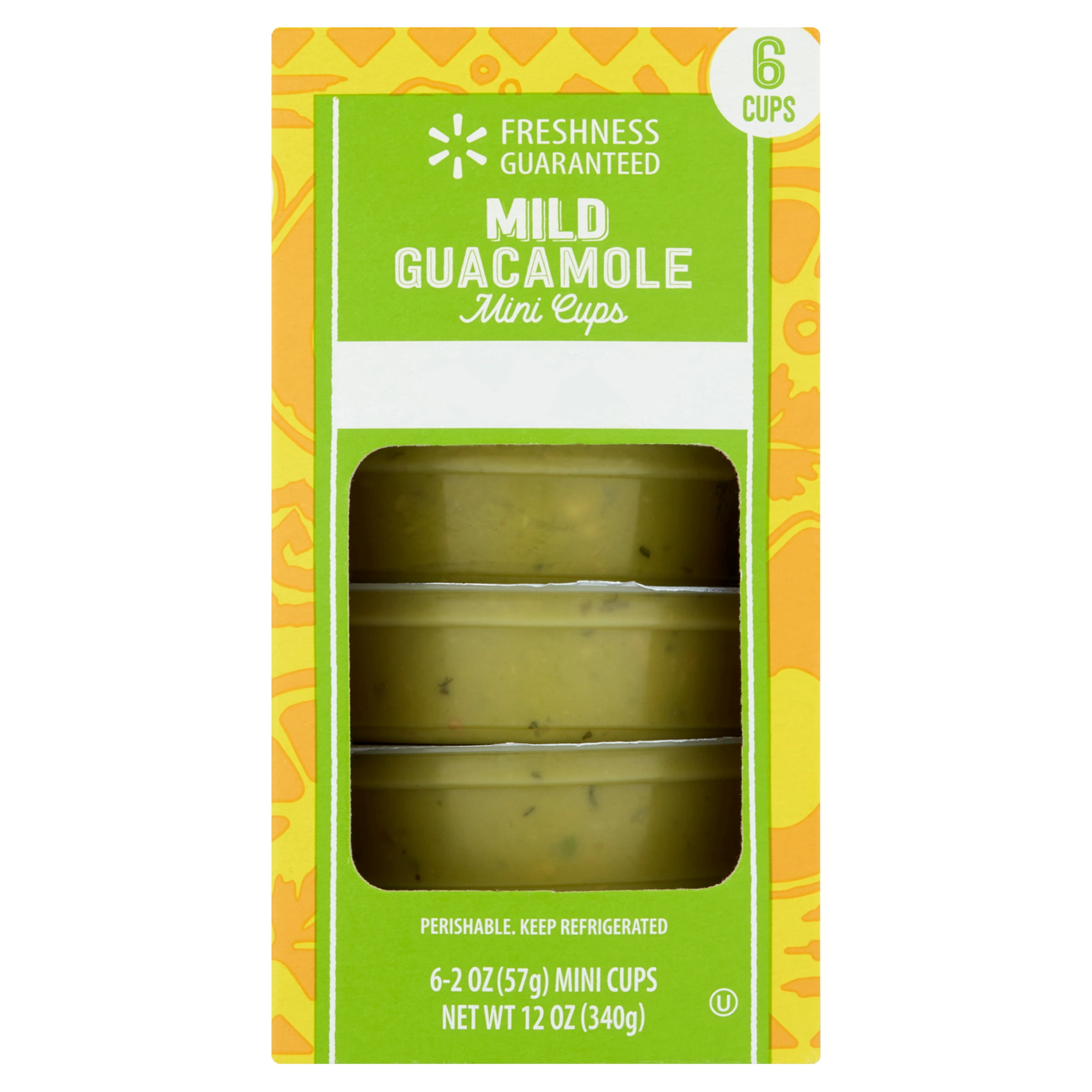 Freshness Guaranteed Mild Guacamole Mini Cups, 12 oz Box, 6 Count
