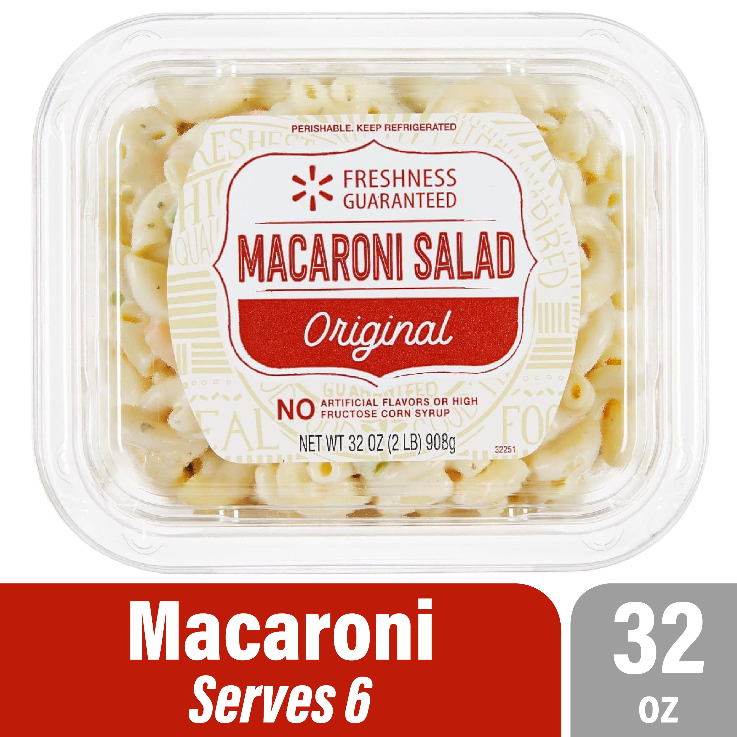 Freshness Guaranteed Original Macaroni Salad, Ready to Serve, 32 oz Tub (Refrigerated)