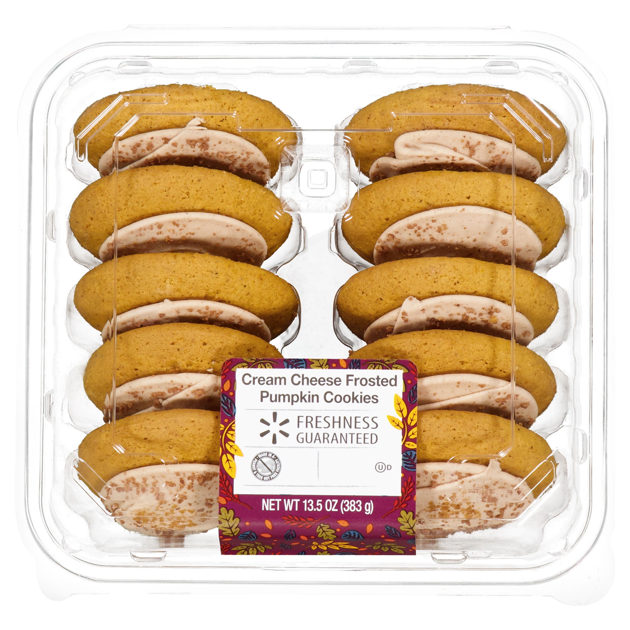 Freshness Guaranteed Harvest Cream Cheese Frosted Pumpkin Cookies, 13.5 oz, 10 Count