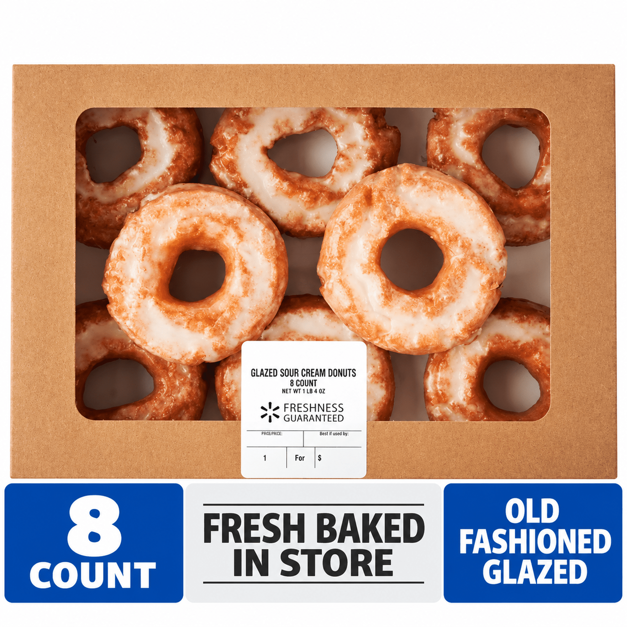 Freshness Guaranteed Glazed Sour Cream Donuts, 20 oz, 8 Count