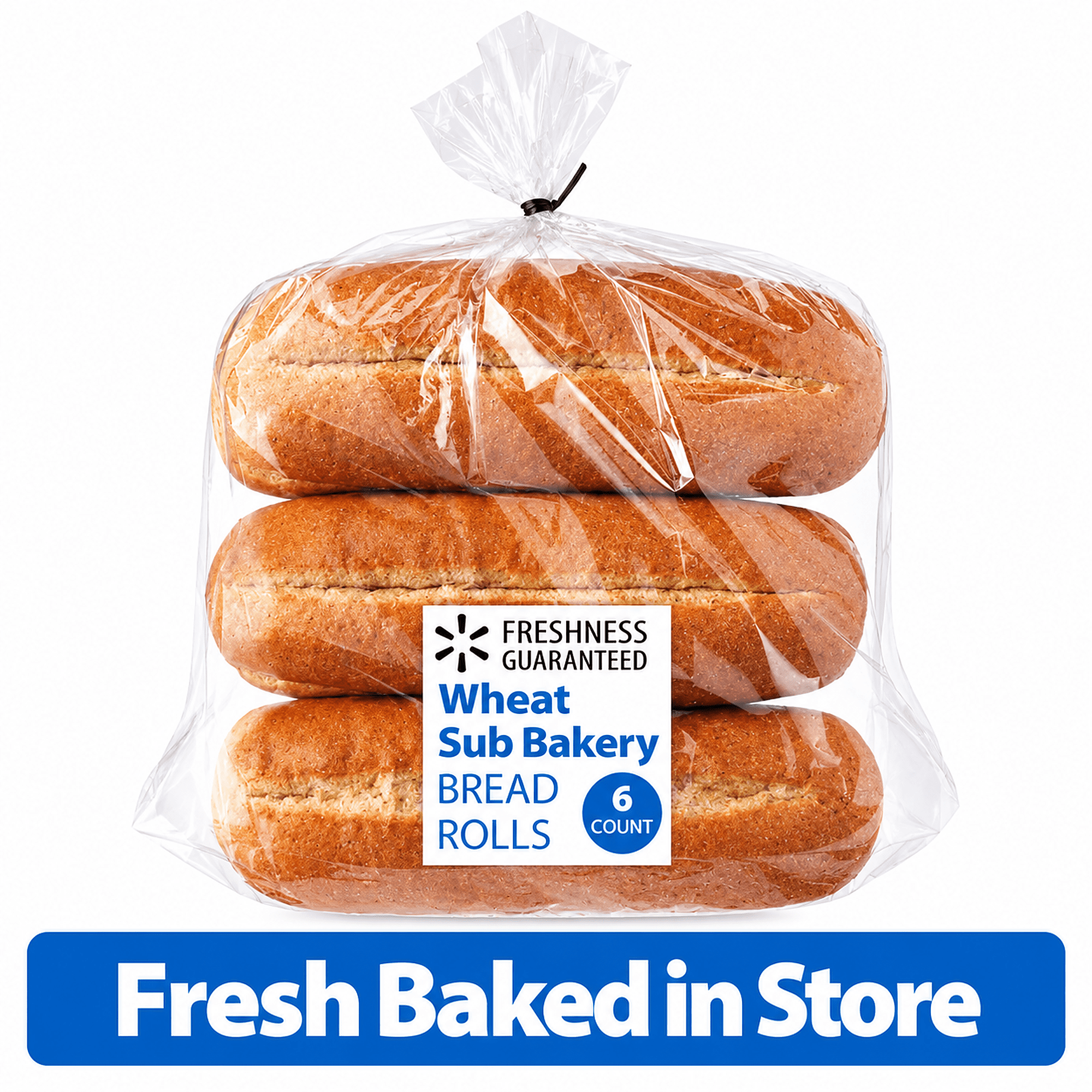 Freshness Guaranteed Wheat Sub Bakery Rolls, Baked Fresh In-Store, 16 oz, 6 Count