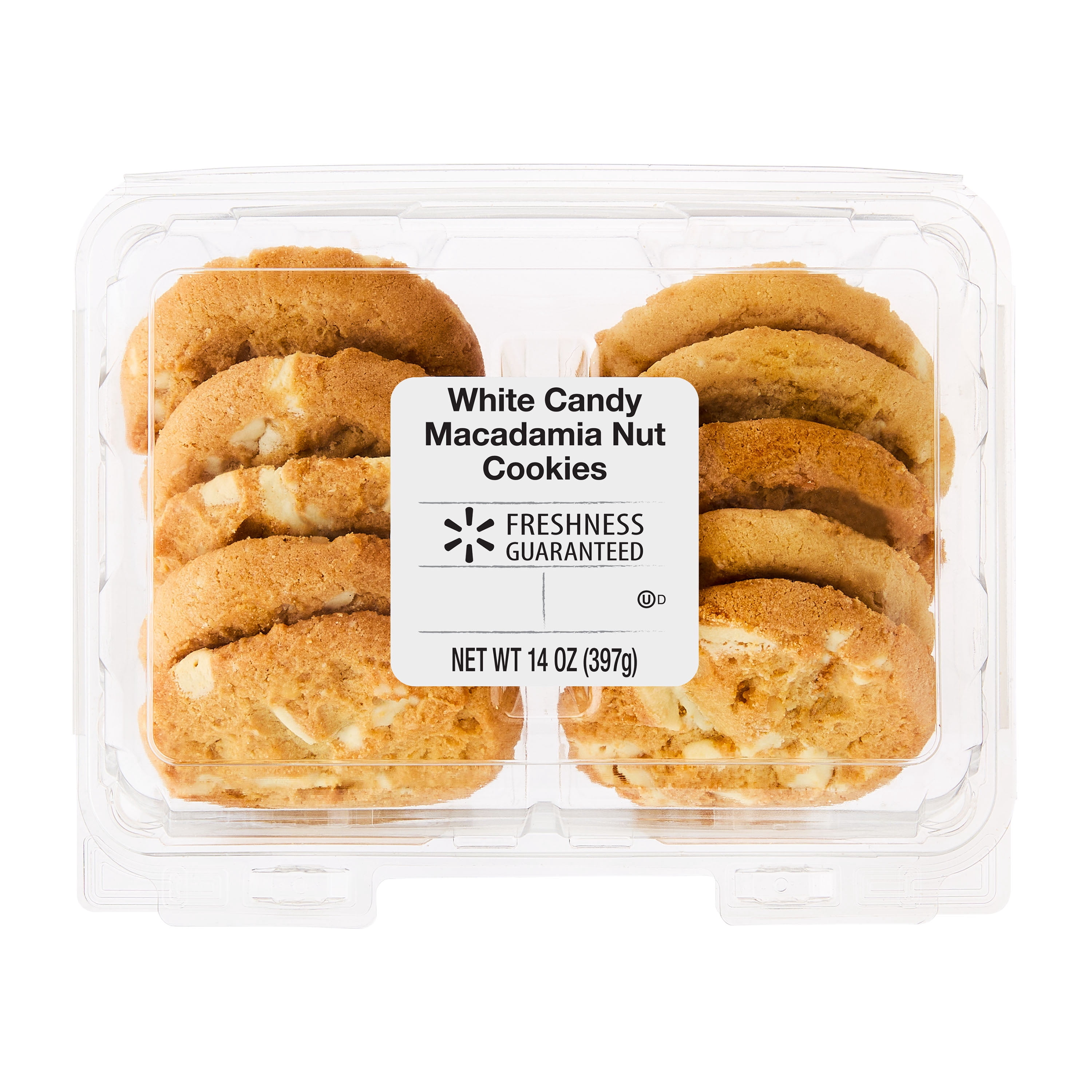 Freshness Guaranteed Baked White Candy Macadamia Nut Cookies, 14 oz, 10 Count (Shelf Stable)