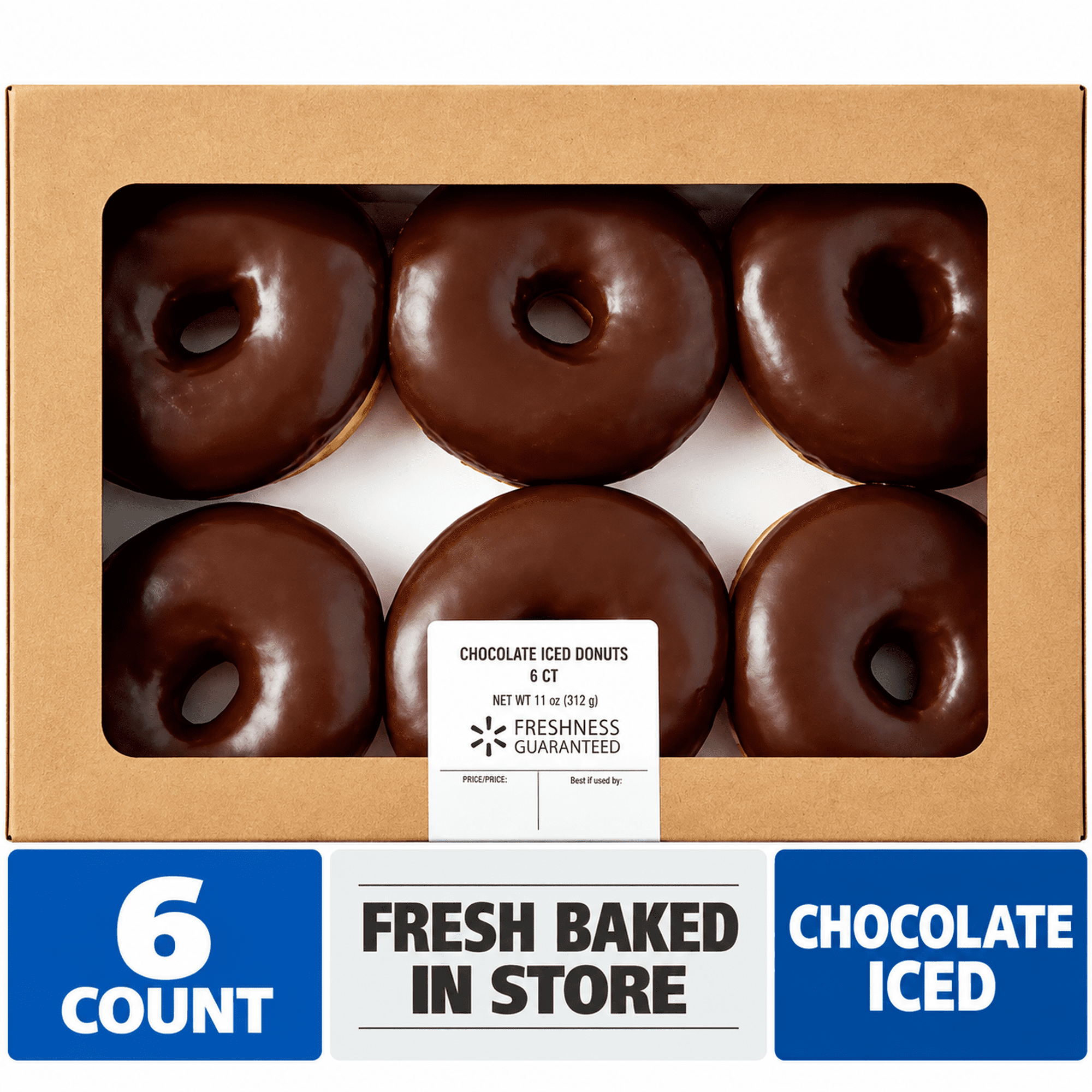 Freshness Guaranteed Whole Donuts with Chocolate Icing, 14 oz, 6 Count