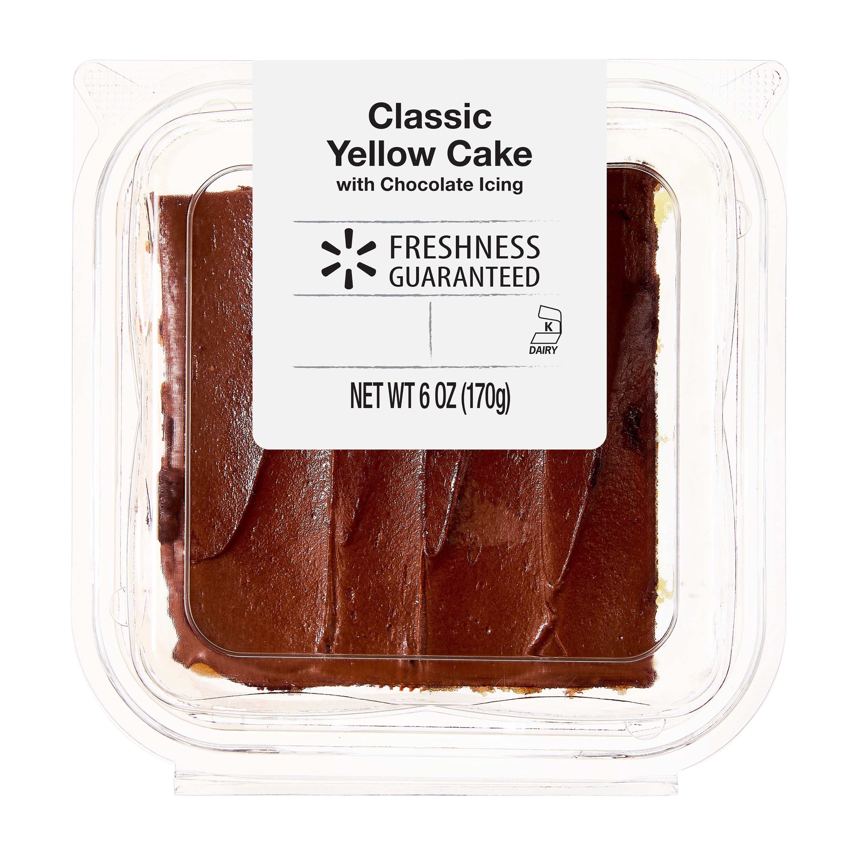 Freshness Guaranteed Yellow Cake Square, Chocolate Icing, Serves 2, 6 oz (Refrigerated Cakes)