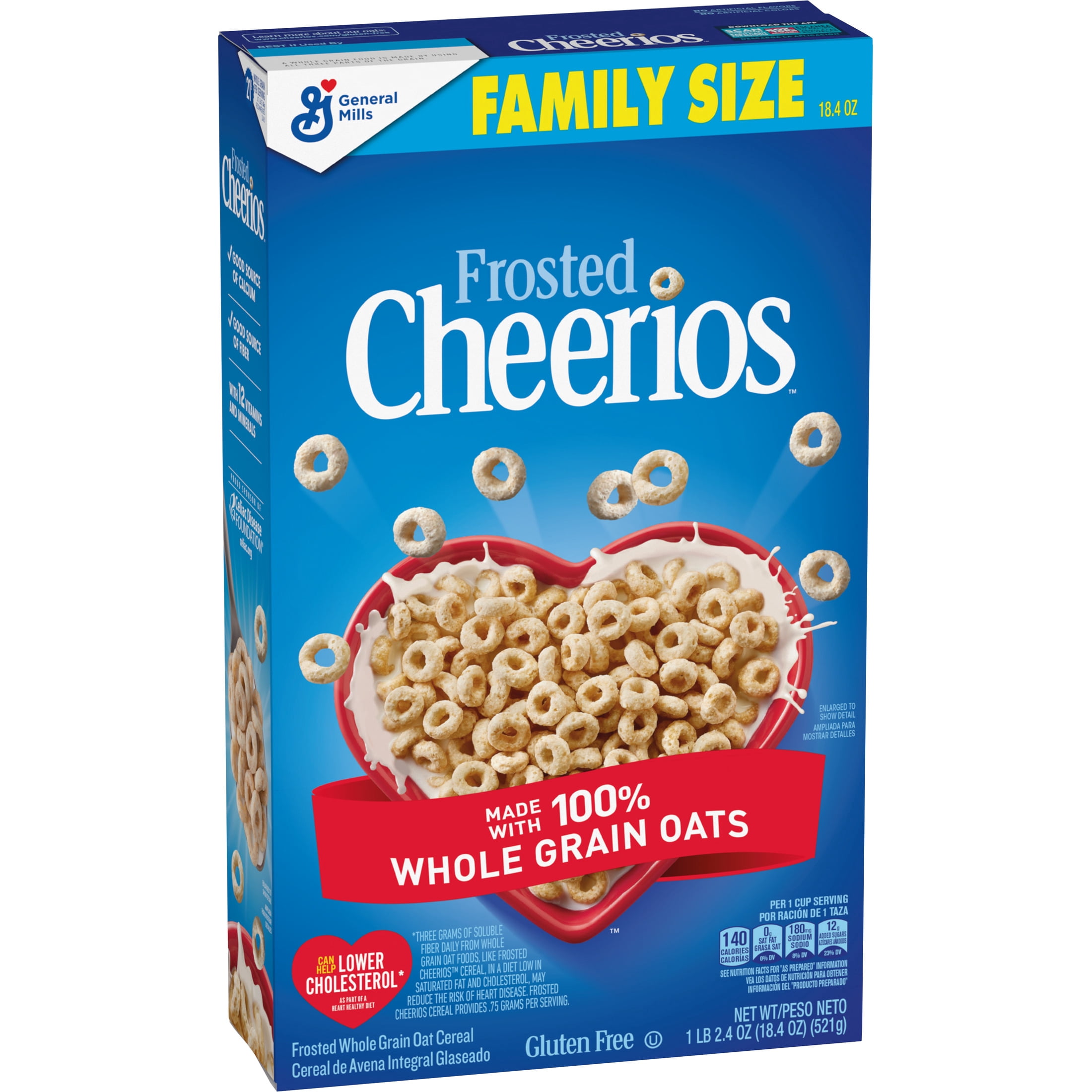 Frosted Cheerios, Heart Healthy Cereal, Family Size, 18.4 oz