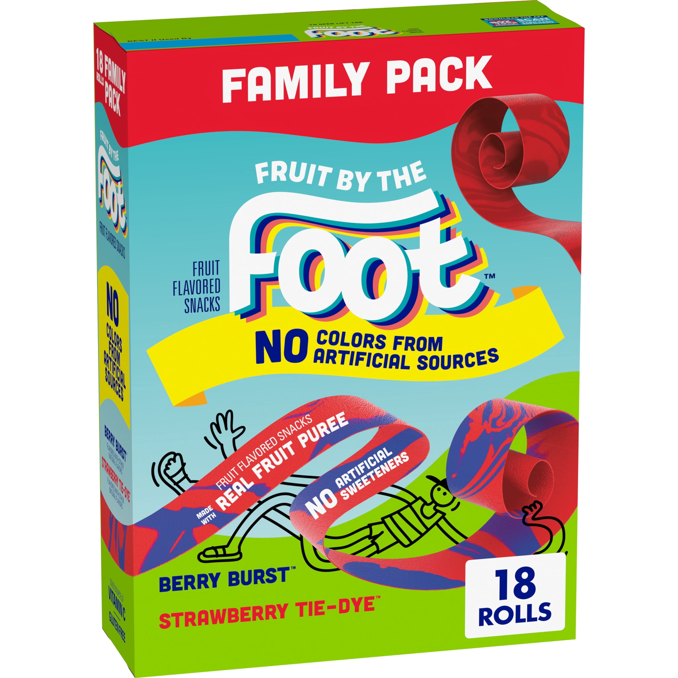 Fruit By The Foot Berry Fruit Snacks Variety Family Pack, 18 ct