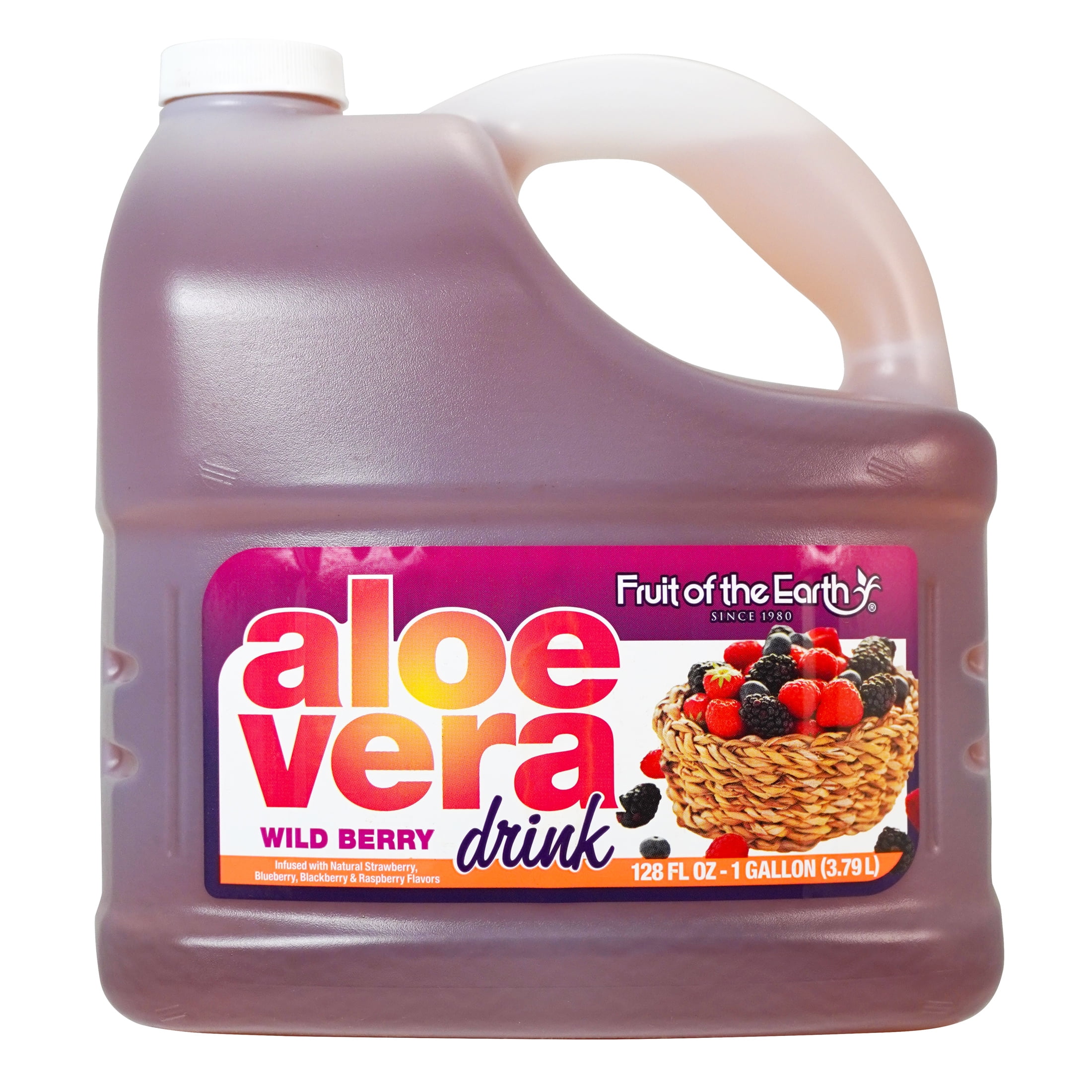 Fruit of the Earth Wild Berry Aloe Vera Drink with Smooth Texture, 128 oz