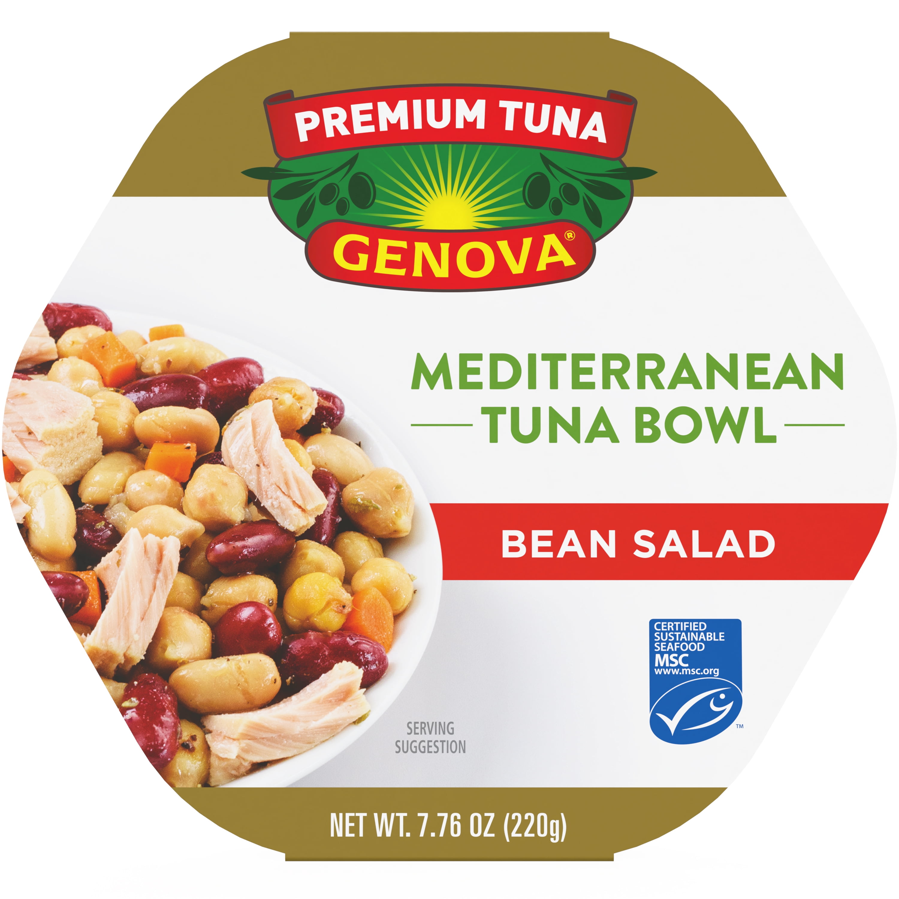 Genova Premium Tuna Mediterranean Bean Salad Bowl 7.76 oz.