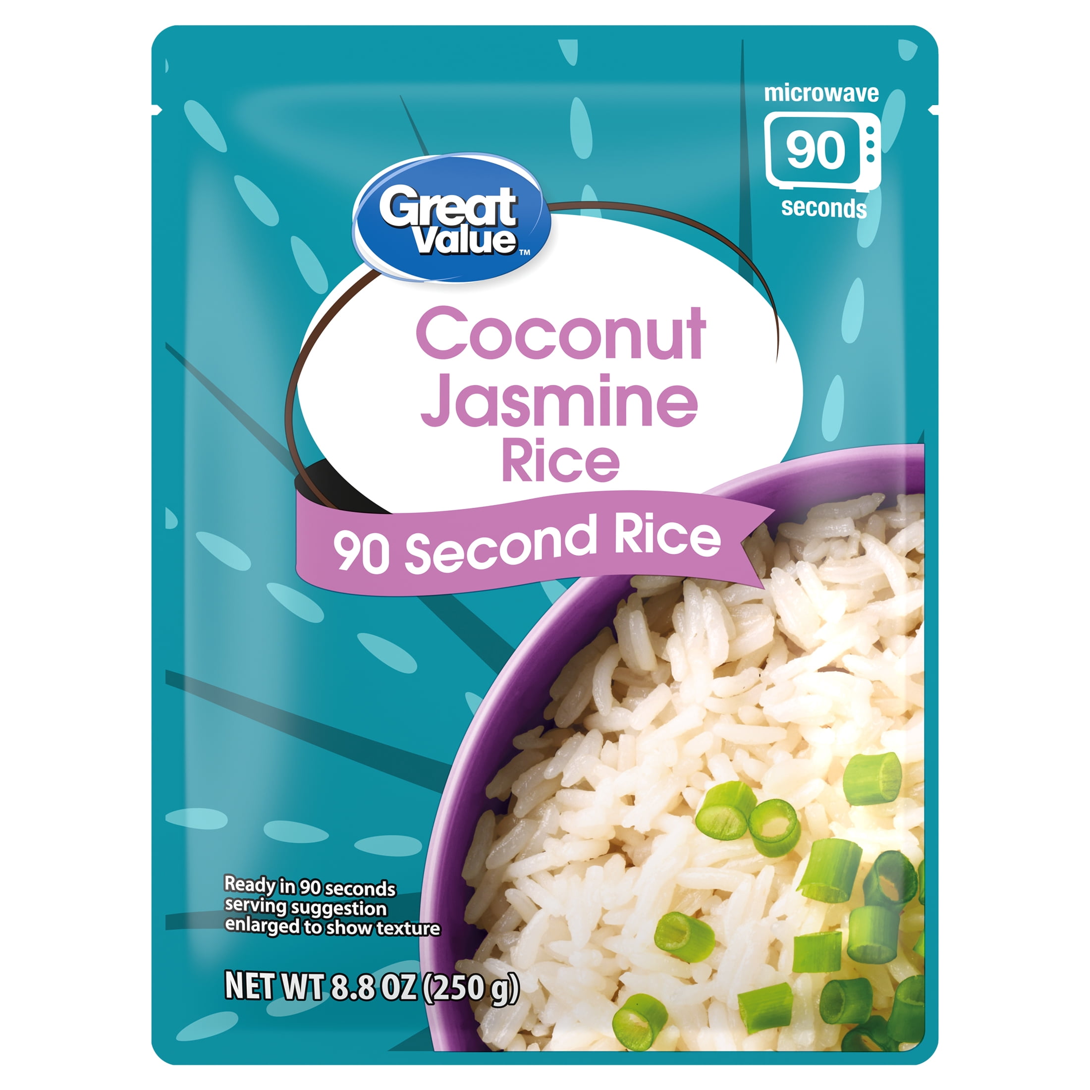 Great Value Coconut Jasmine Rice 90 Second Pouch, 8.8 oz
