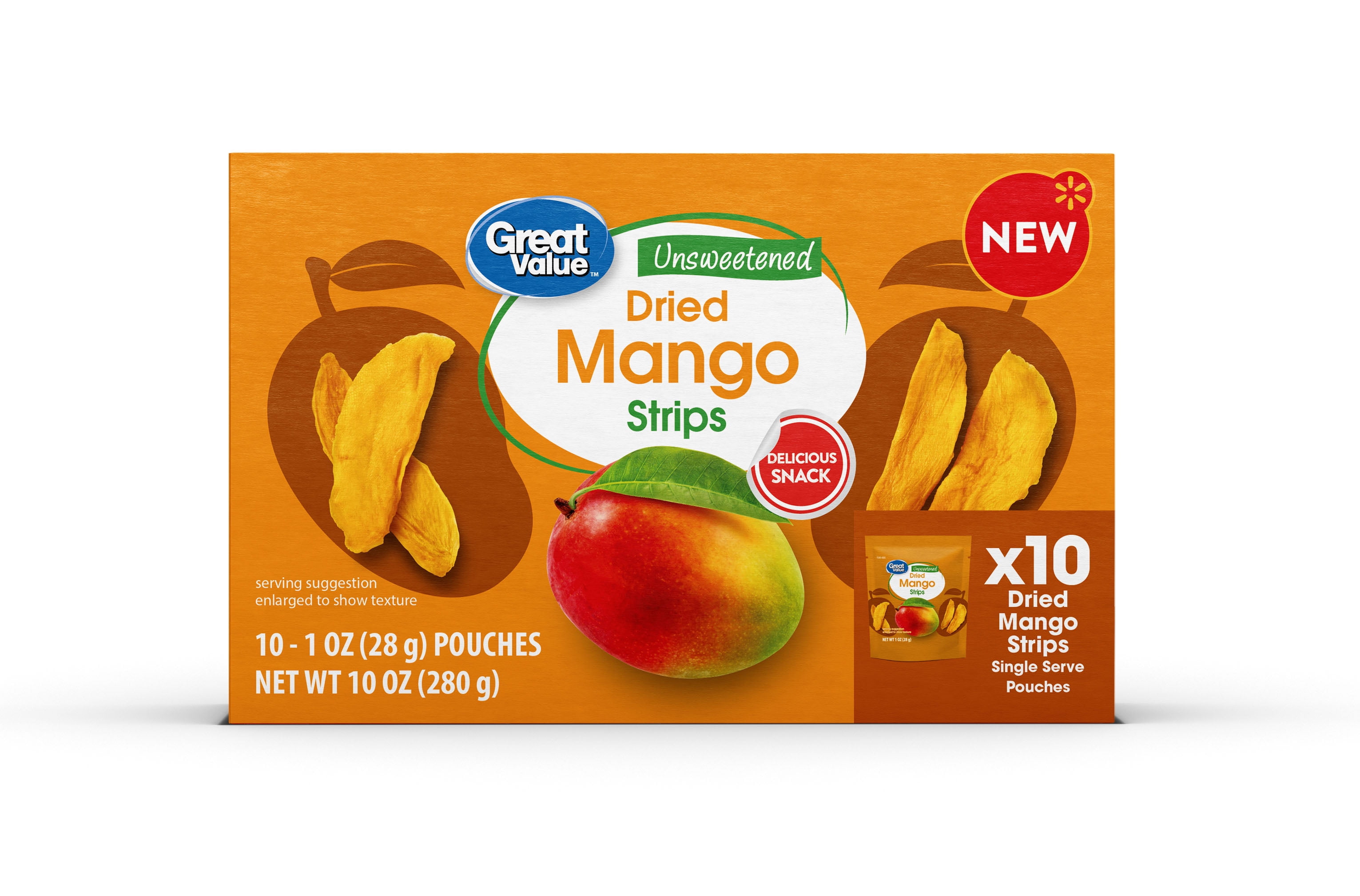 GV Unsweetened Dried Mango Strips Multipack - 10 pk, 1 oz. - 10 oz.