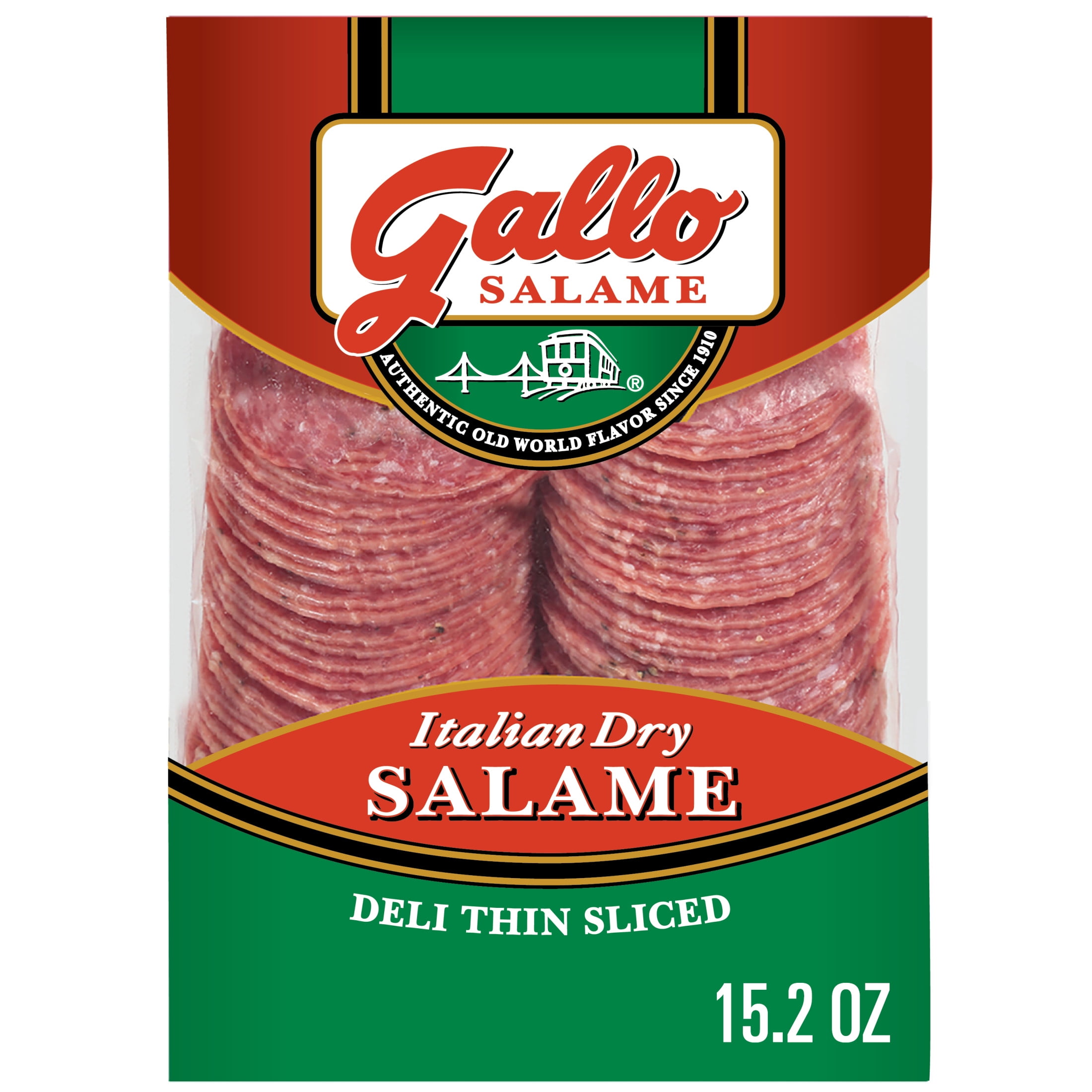 Gallo Salame Deli Thin Sliced Refrigerated, Lunch & Deli Meats, 15.2 oz, Italian Dry Salami, Vacuum Pack