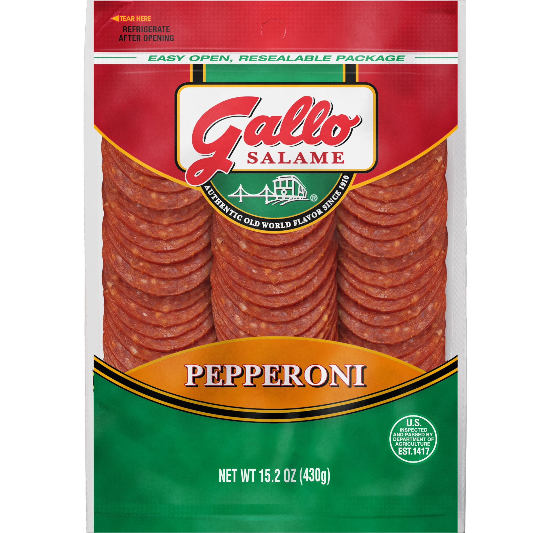 Gallo Salame Pepperoni, Sliced Charcuterie Meat, 15.2 oz