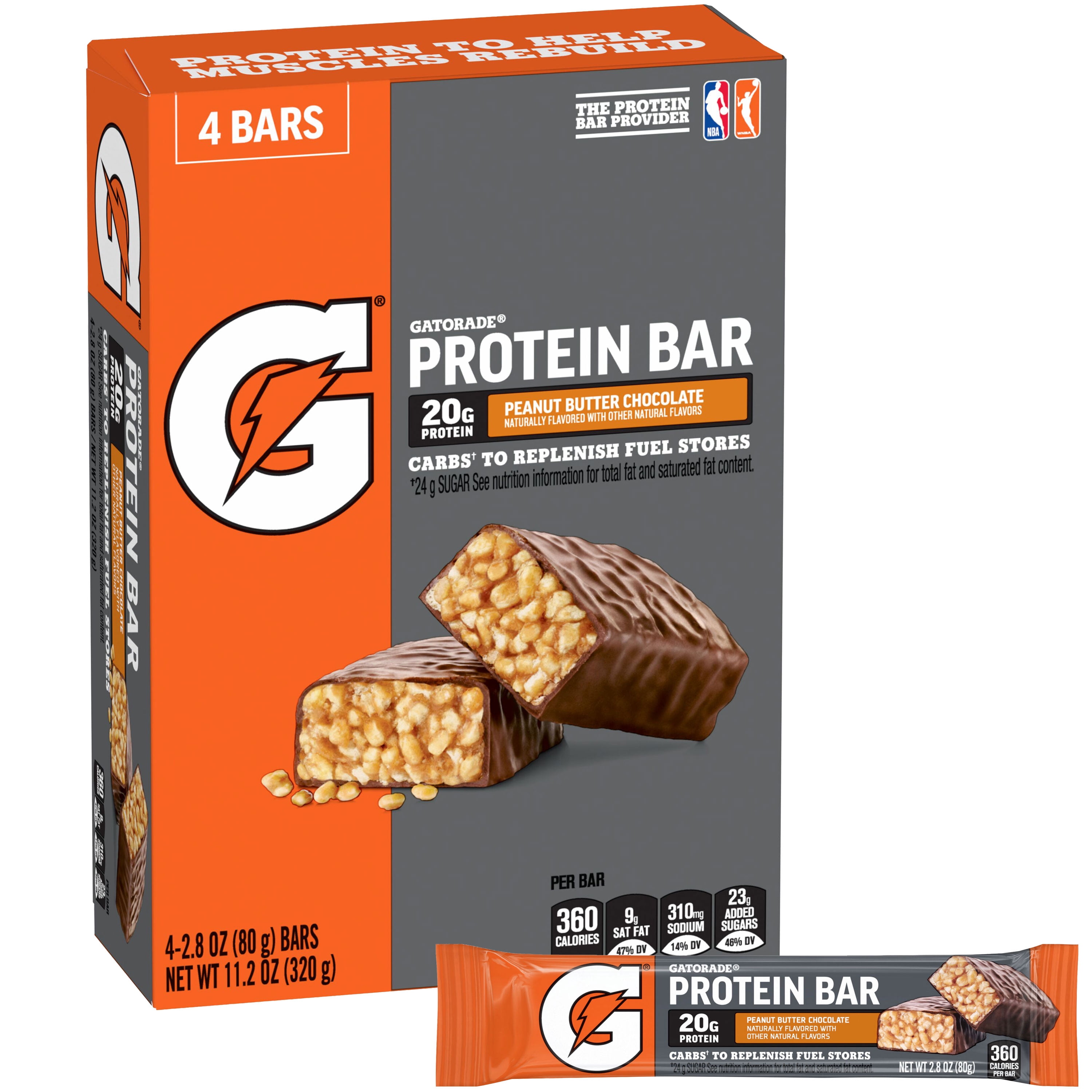 Gatorade 20g Protein Bars, Peanut Butter Chocolate, 4 Count