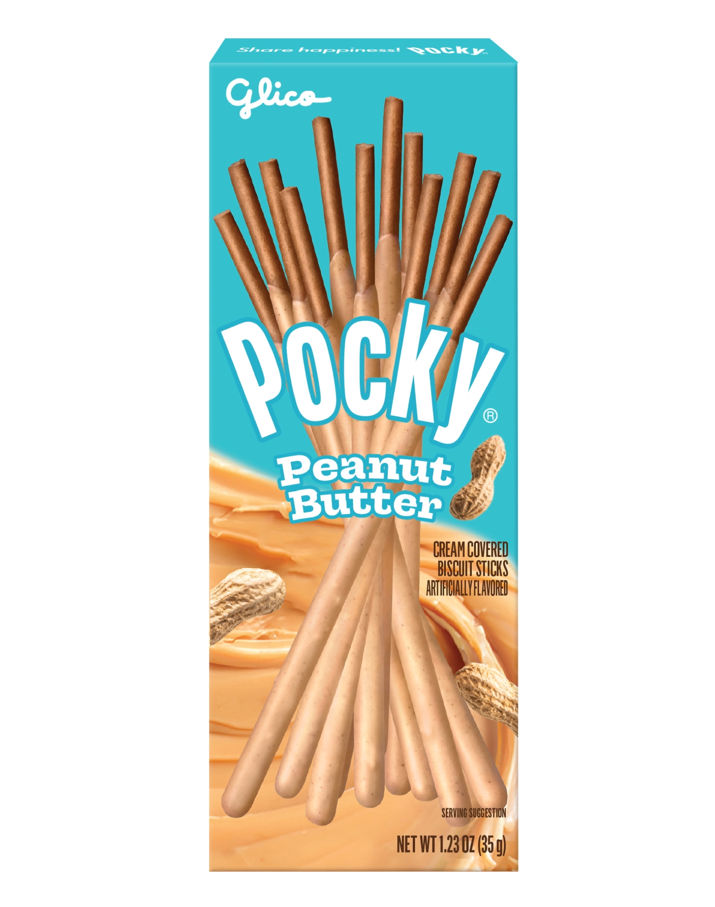 Glico Pocky Peanut Butter Cream Covered Biscit Sticks, 1.23 OZ