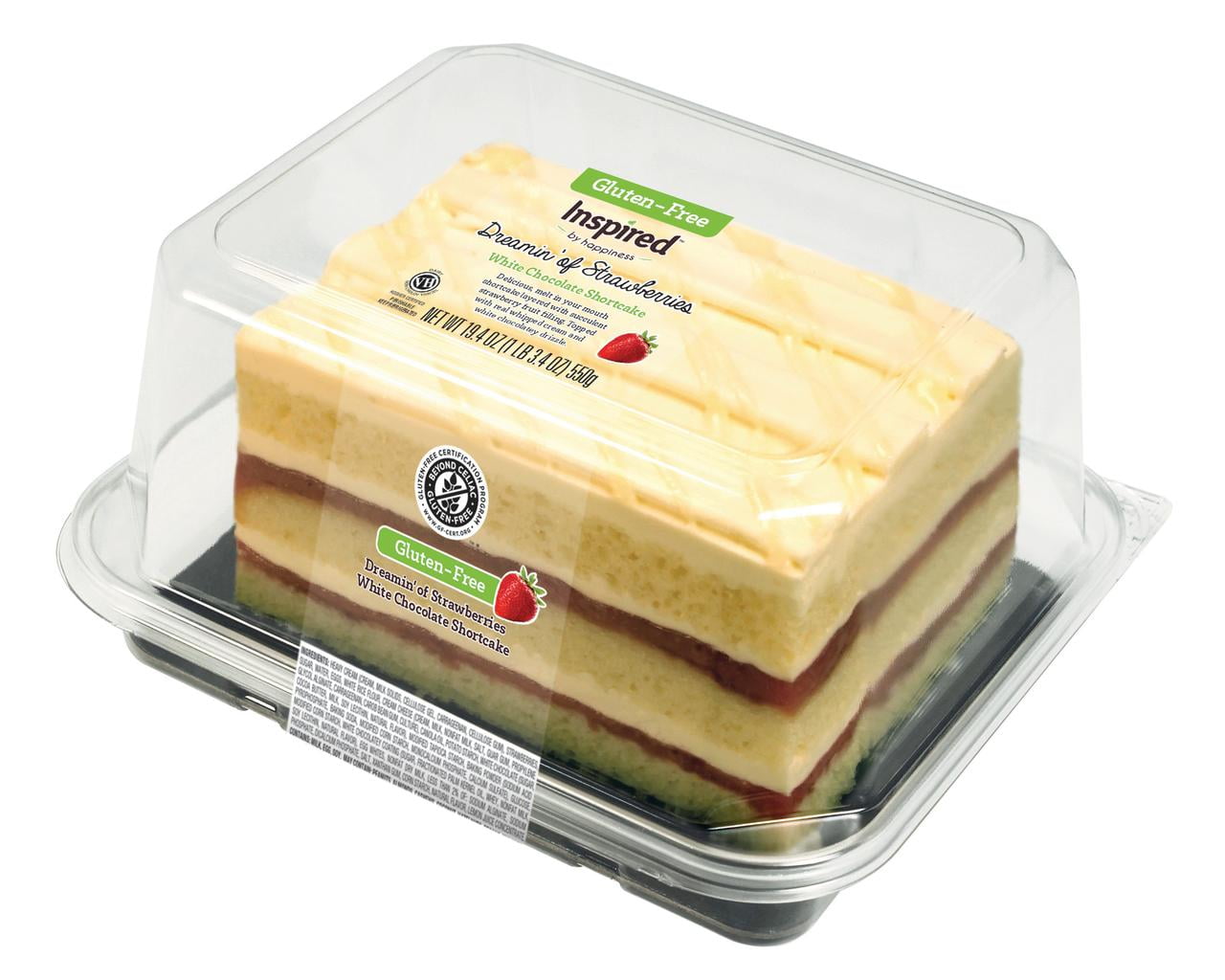 Inspired By Happiness Strawberry Shortcake, Strawberry Filled, 19.4 oz. Bar Cake (Frozen)