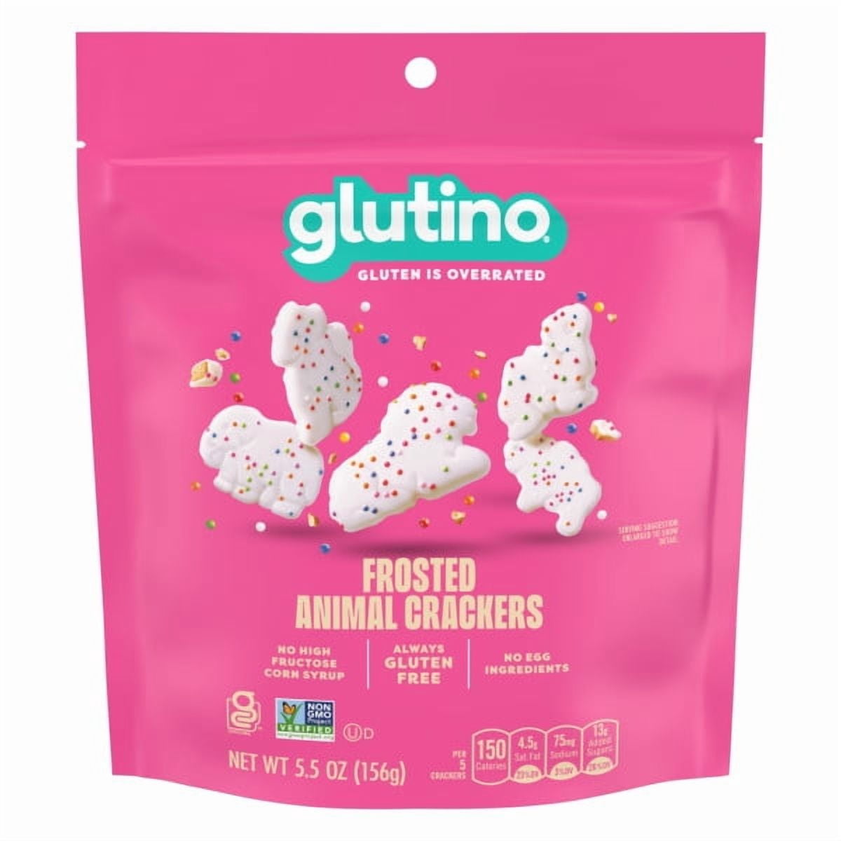 Glutino Gluten Free Frosted Animal Crackers, Gluten Free Snacks, 5.5 oz