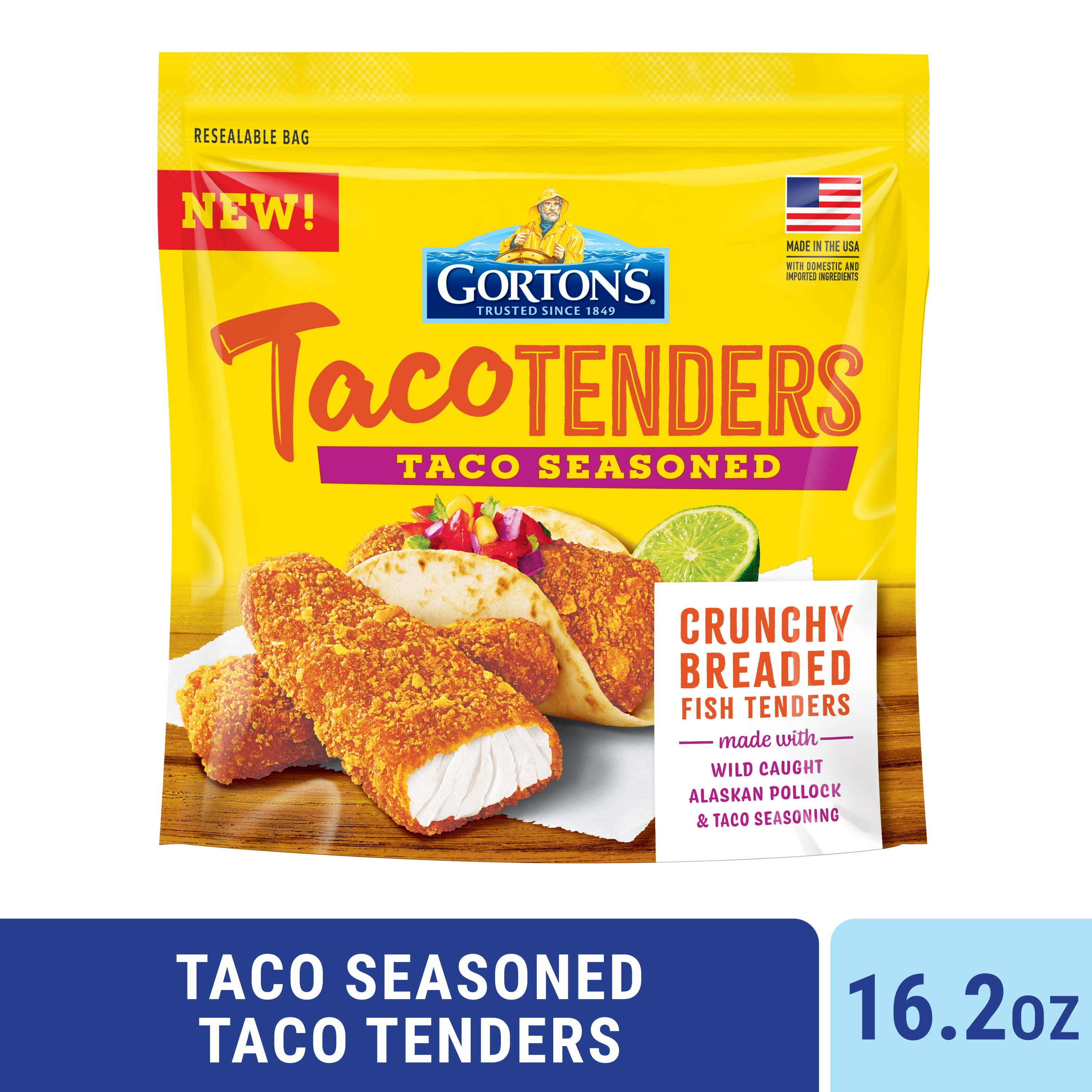 Gortons Taco Seasoned Fish Tenders, Wild Caught Alaskan Pollock, 16.2 oz