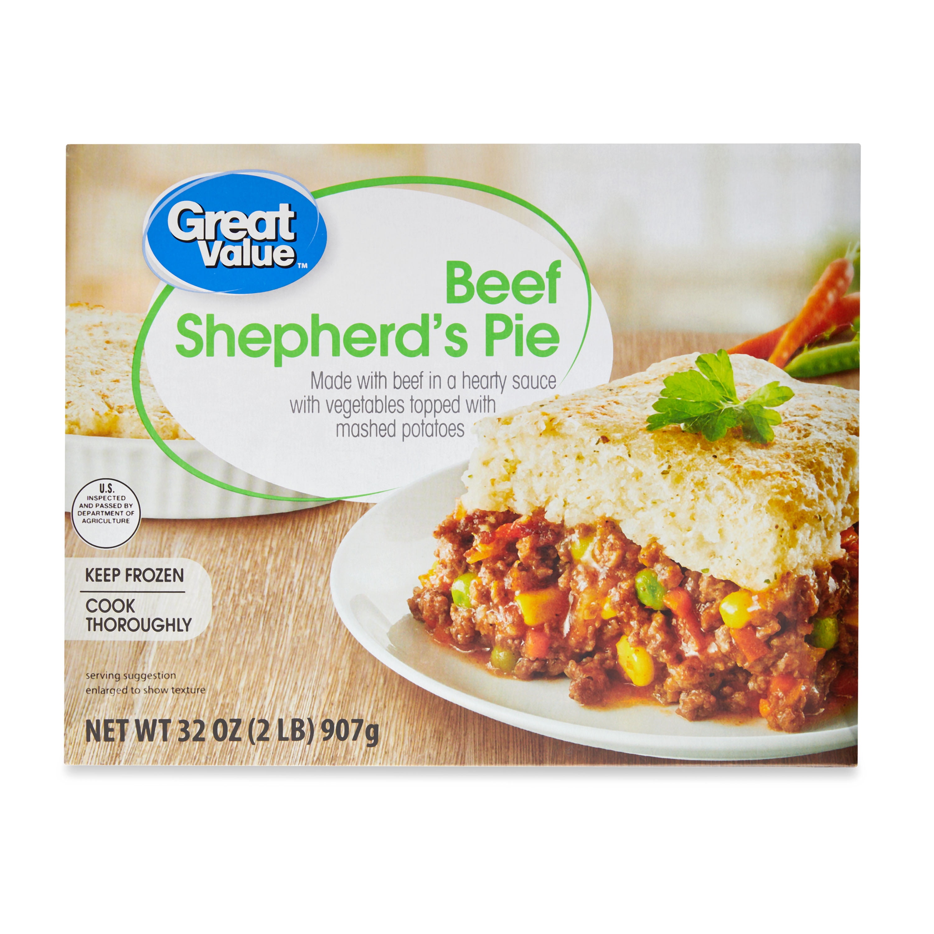 Great Value Beef Shepherd's Pie, 32 oz (Frozen Meal)