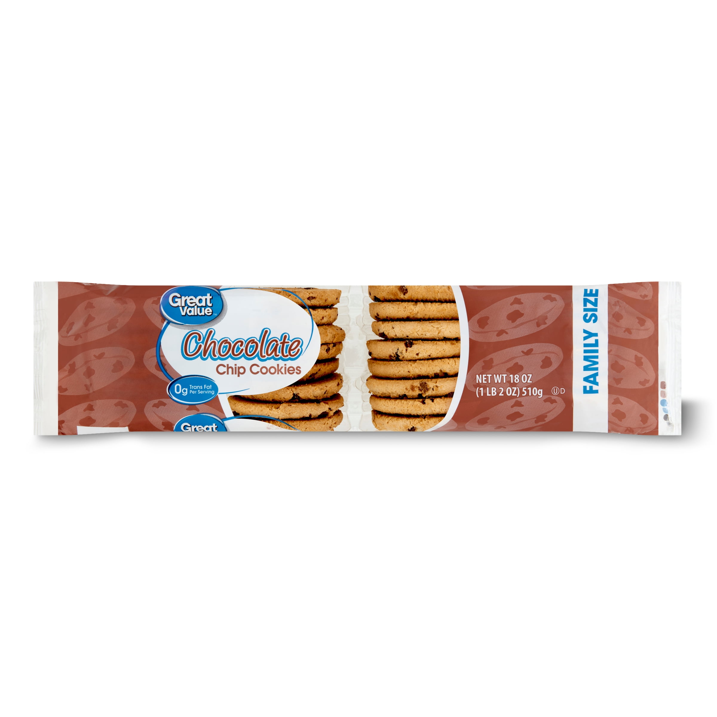 Great Value Chocolate Chip Cookies, Family Size, 18 oz