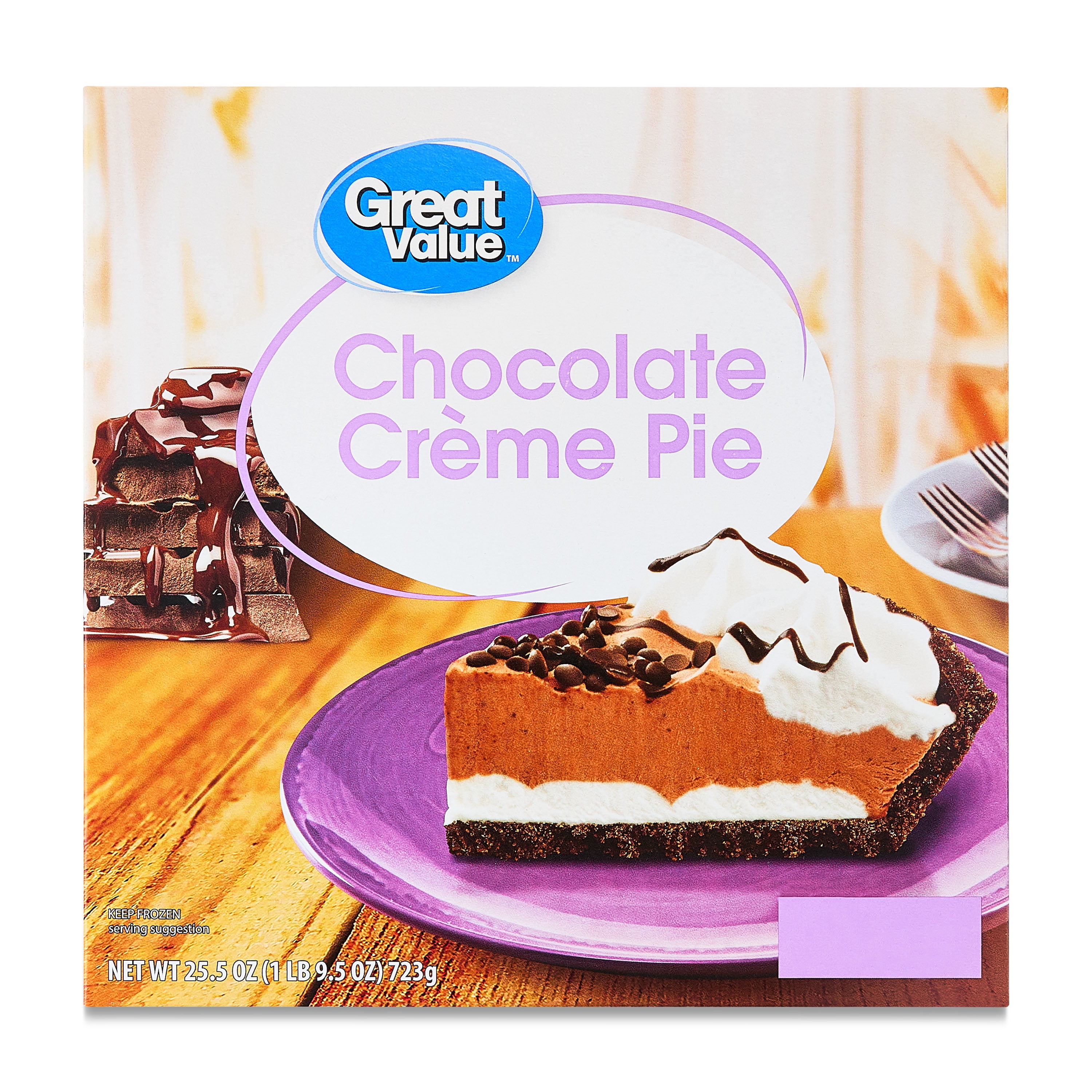 Great Value Chocolate Creme Pie Frozen Dessert, 25.5 oz (Thaw & Serve)