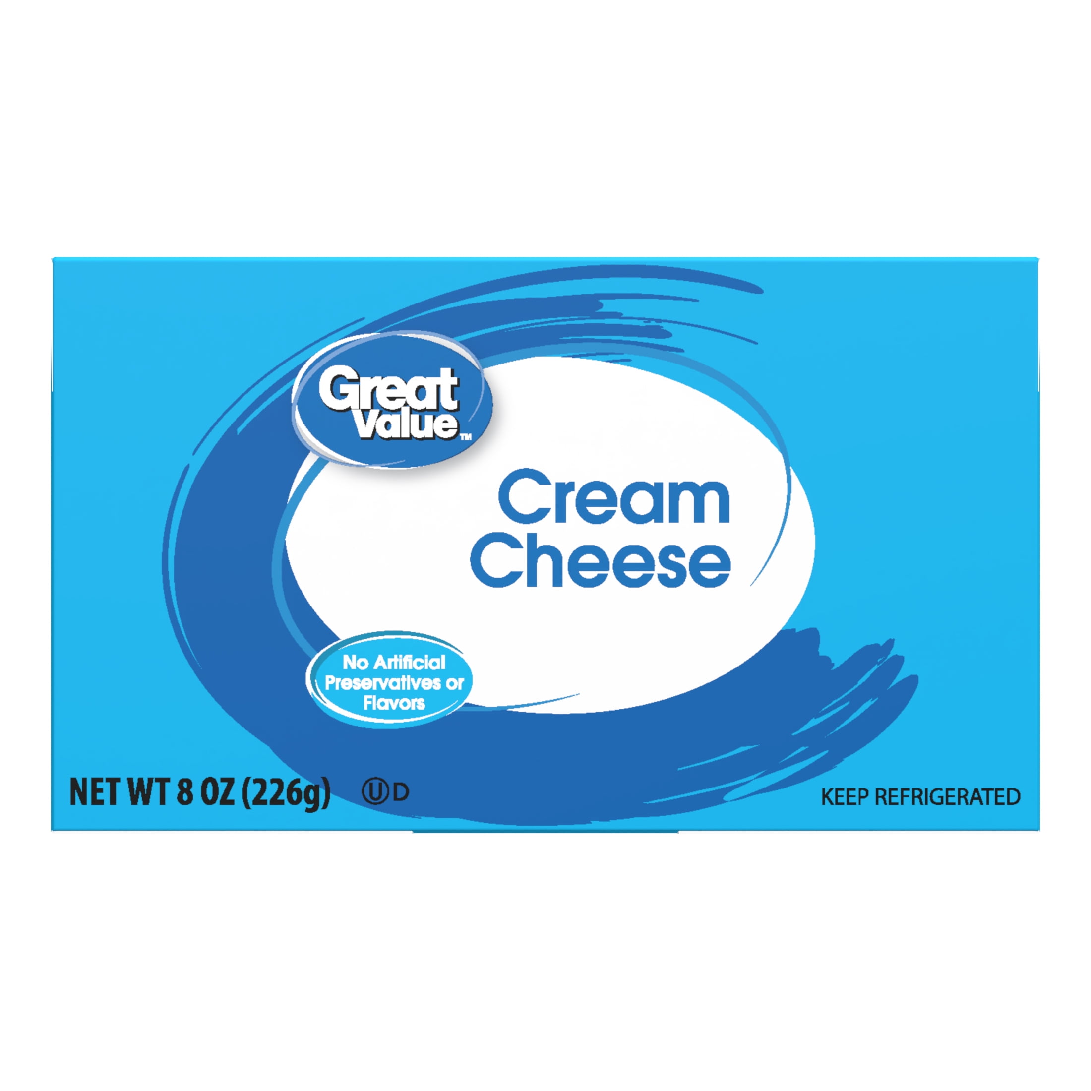 Great Value Cream Cheese Brick, 8 oz (Refrigerated)