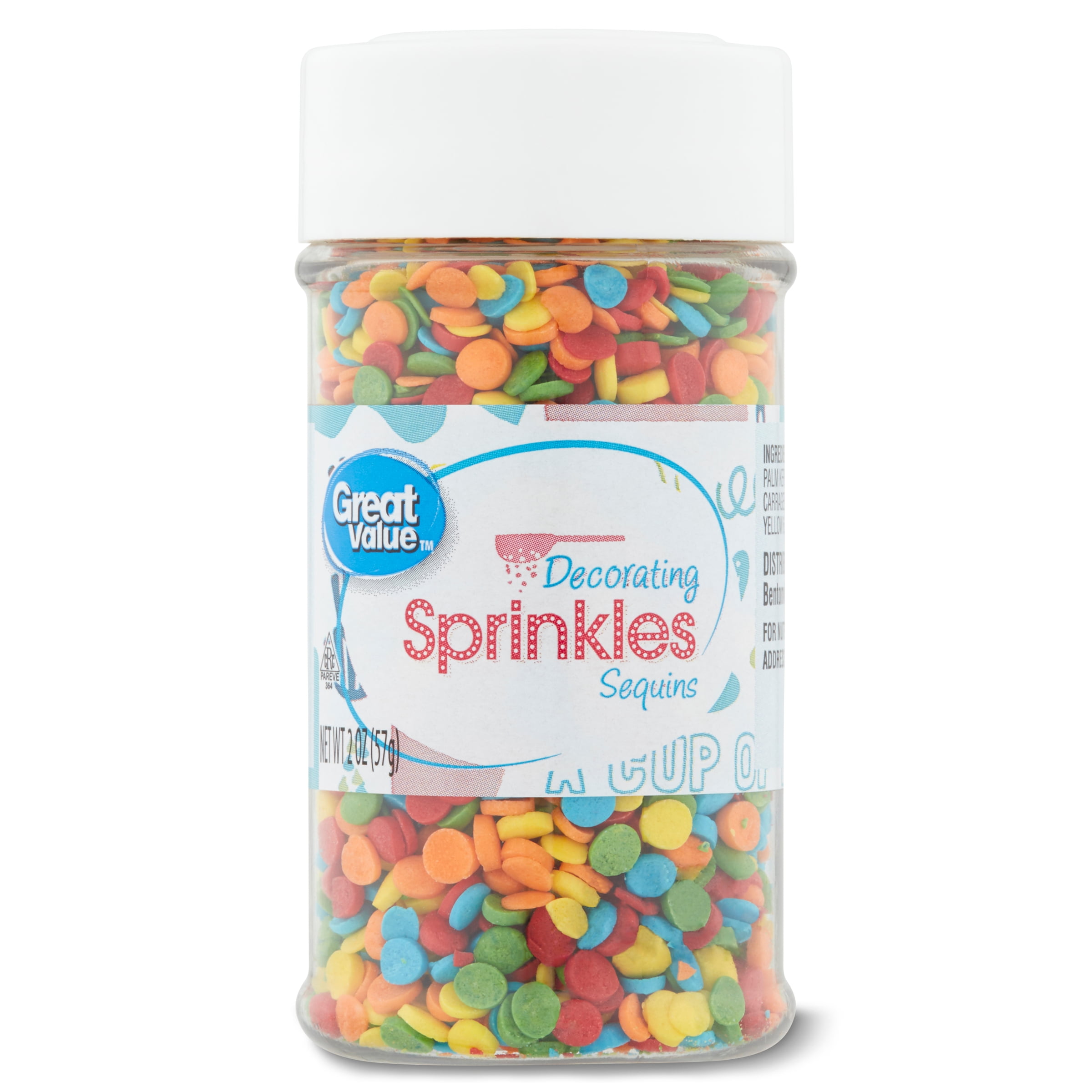 Great Value Decorating Sprinkles, Sequins, 2.4 oz