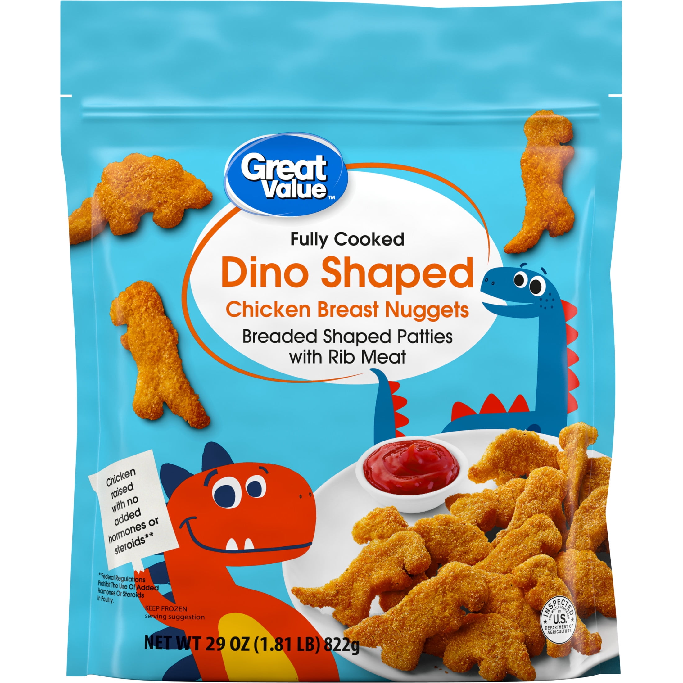 Great Value Dino Shaped Chicken Breast Nuggets, 29 oz (Frozen)