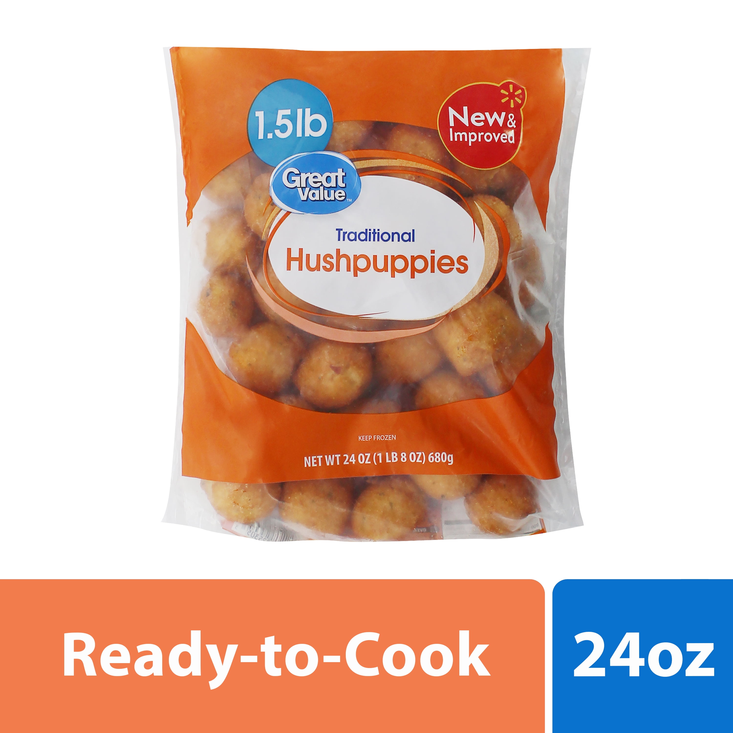 Great Value Frozen Traditional Hushpuppies, 1.5 lb Bag