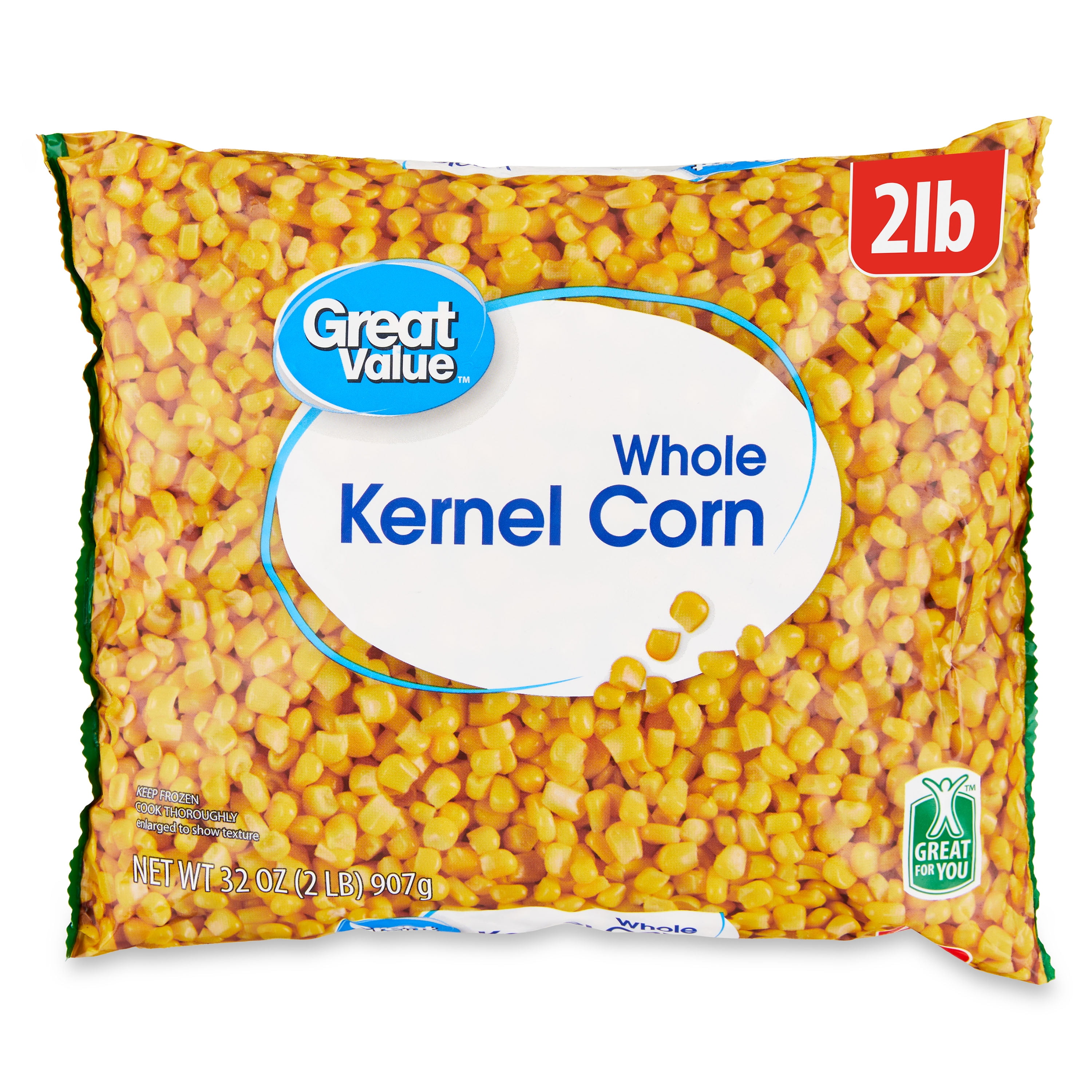 Great Value Whole Kernel Corn, 32 oz Steamable Bag (Frozen)