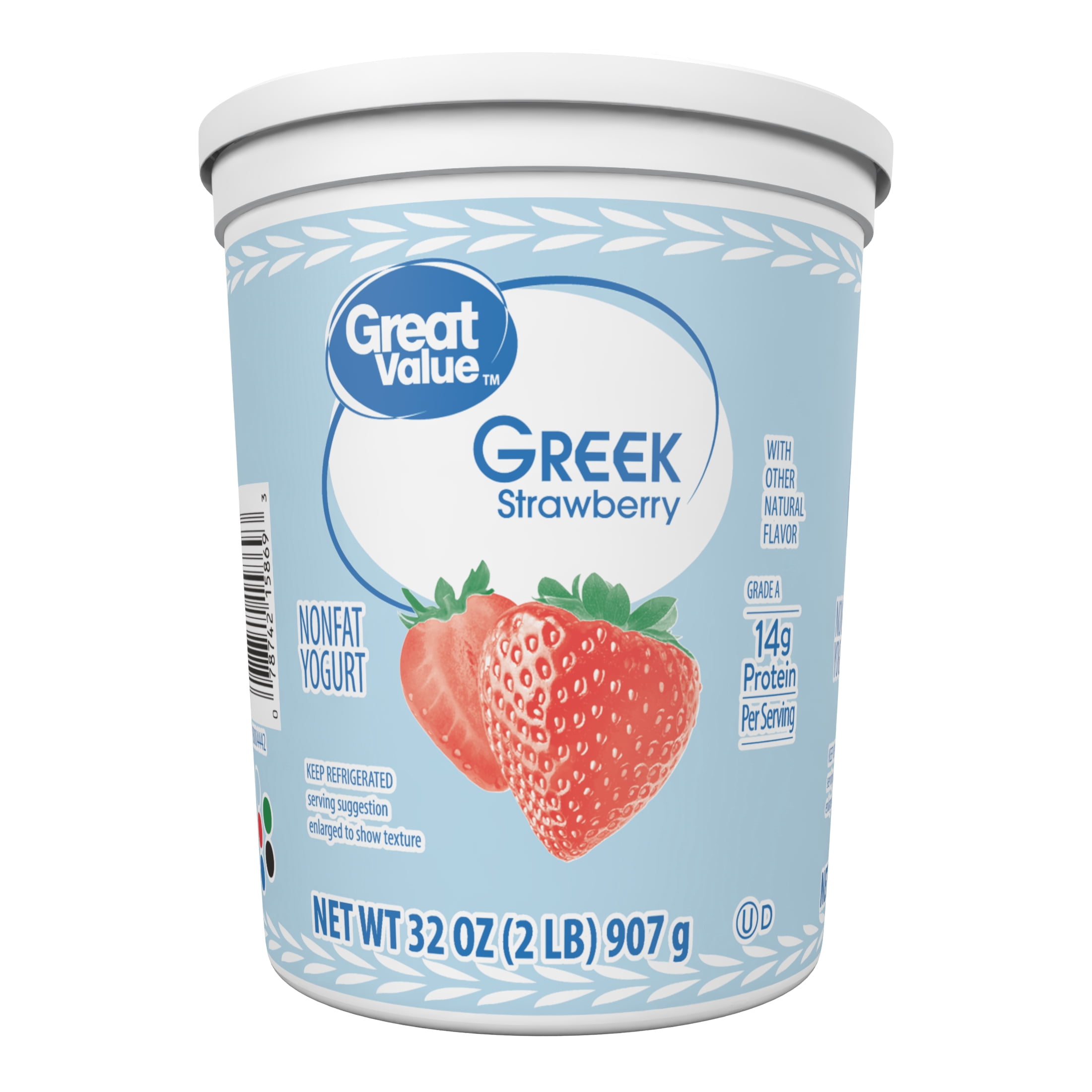 Great Value Greek Yogurt, Strawberry,32 oz