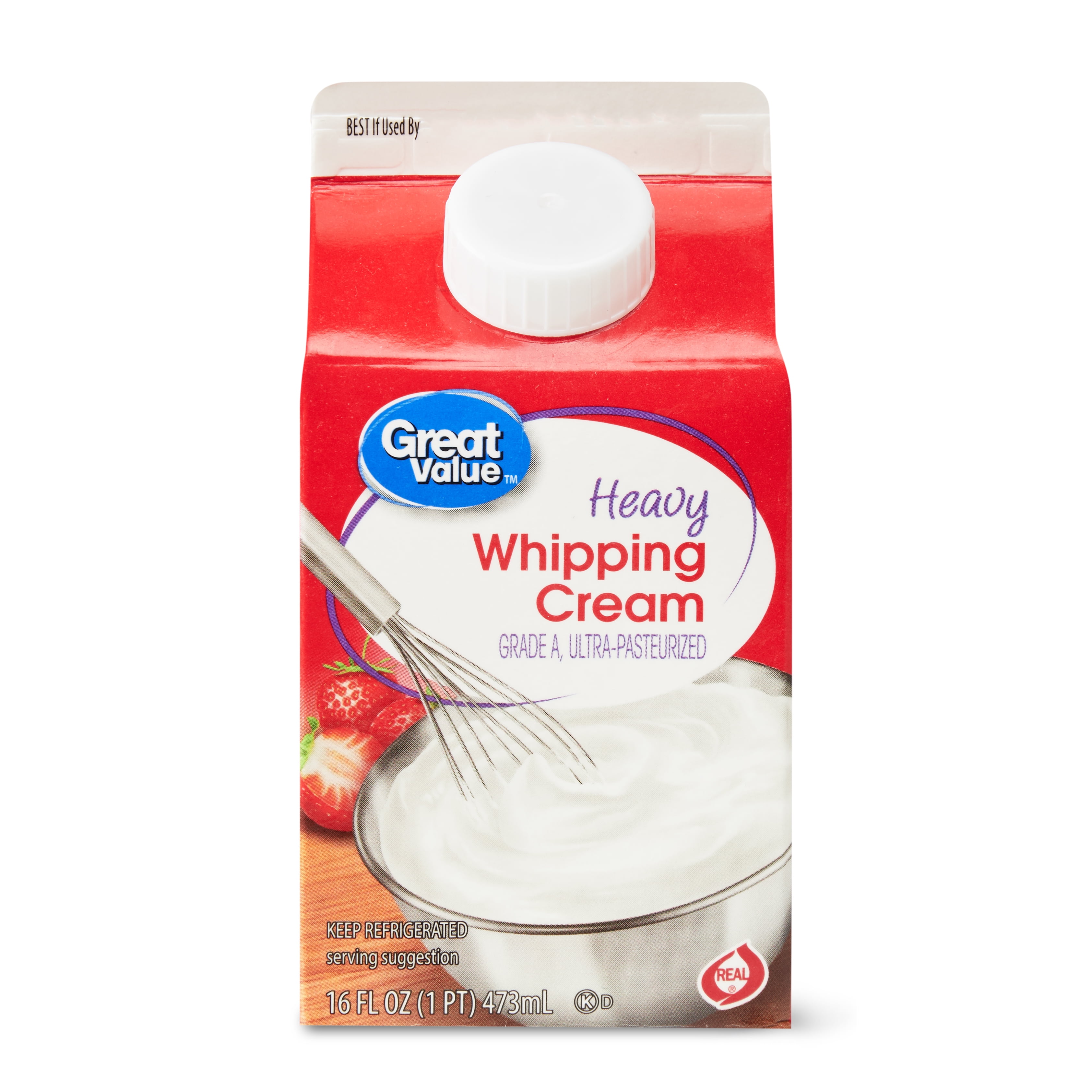 Great Value Heavy Whipping Cream, 16 oz Carton