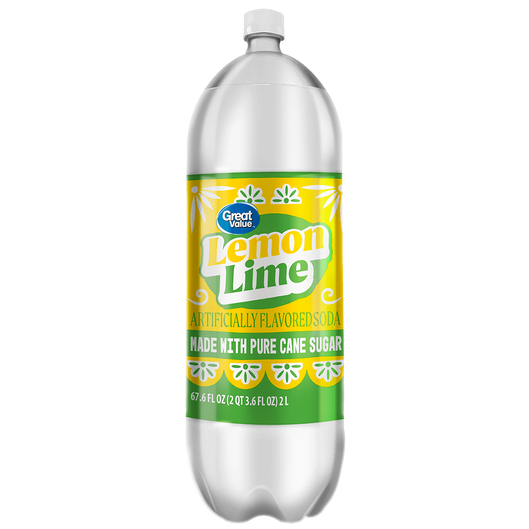 Great Value Lemon Lime Soda Pop, 2 Liters