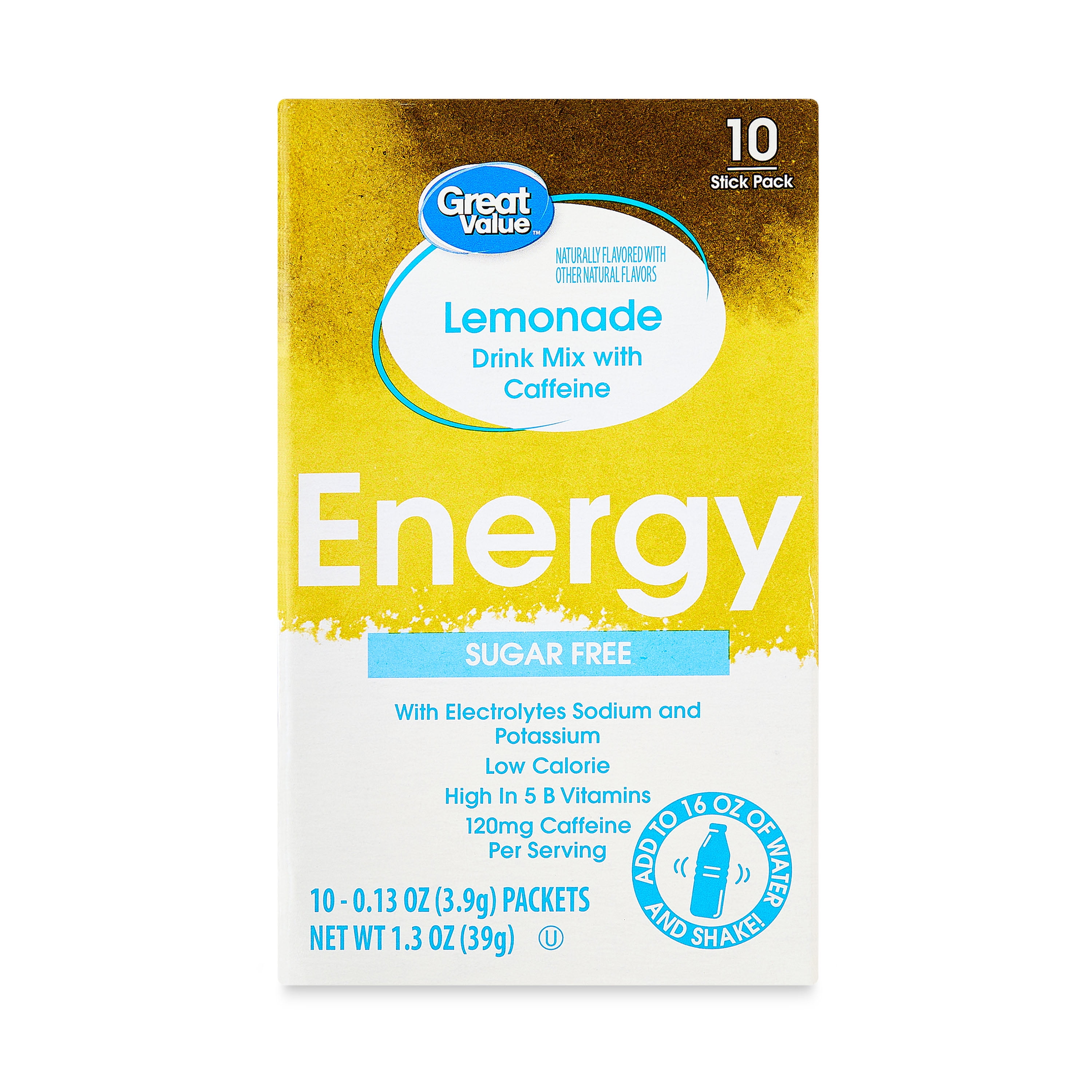 Great Value Lemonade Liquid Drink Mix, 0.13 oz, 10 Count
