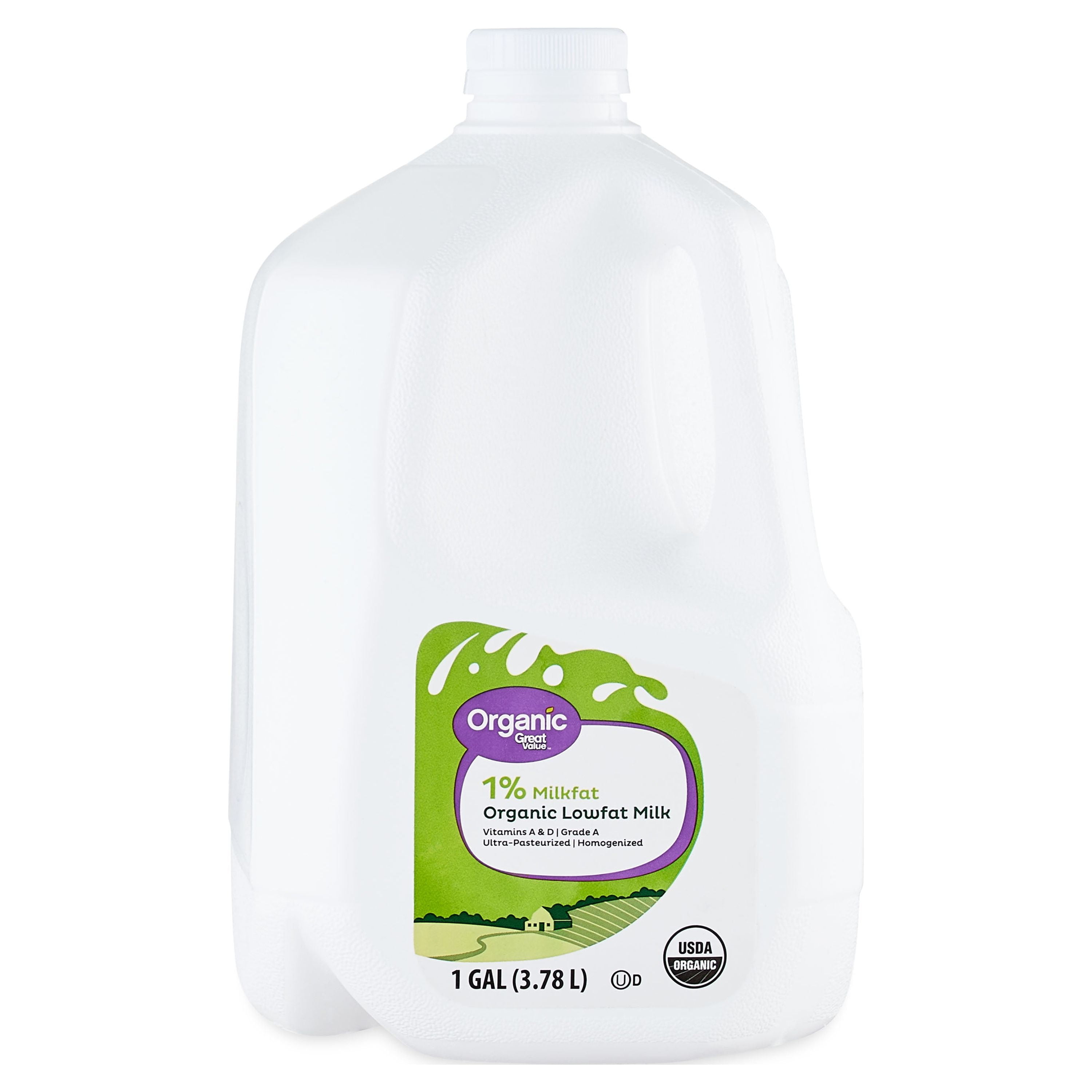 Great Value Organic Low-fat 1% Milk, 1 Gallon, 128 fl oz