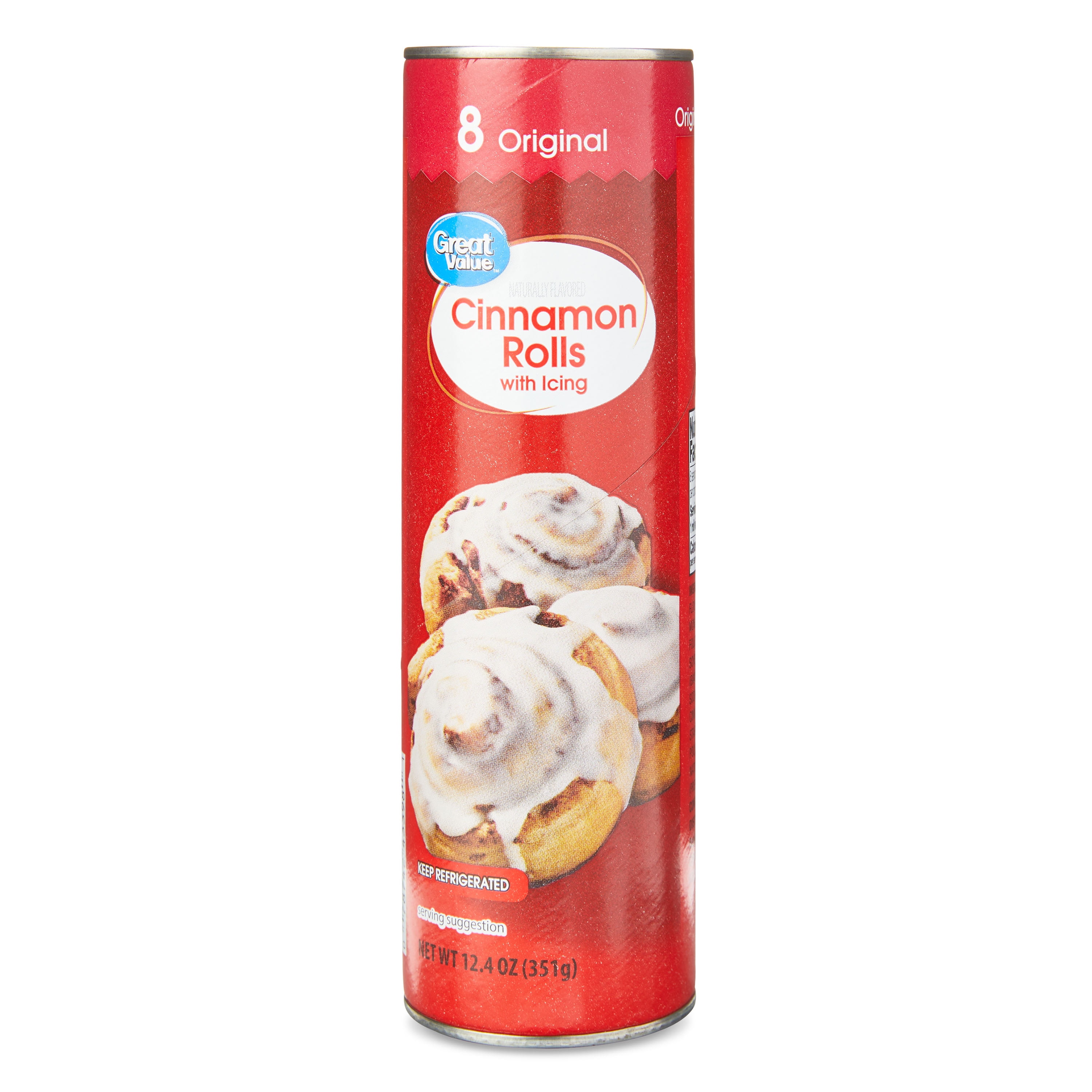 Great Value Cinnamon Roll Dough with Icing, 12.4 oz, 8 Count