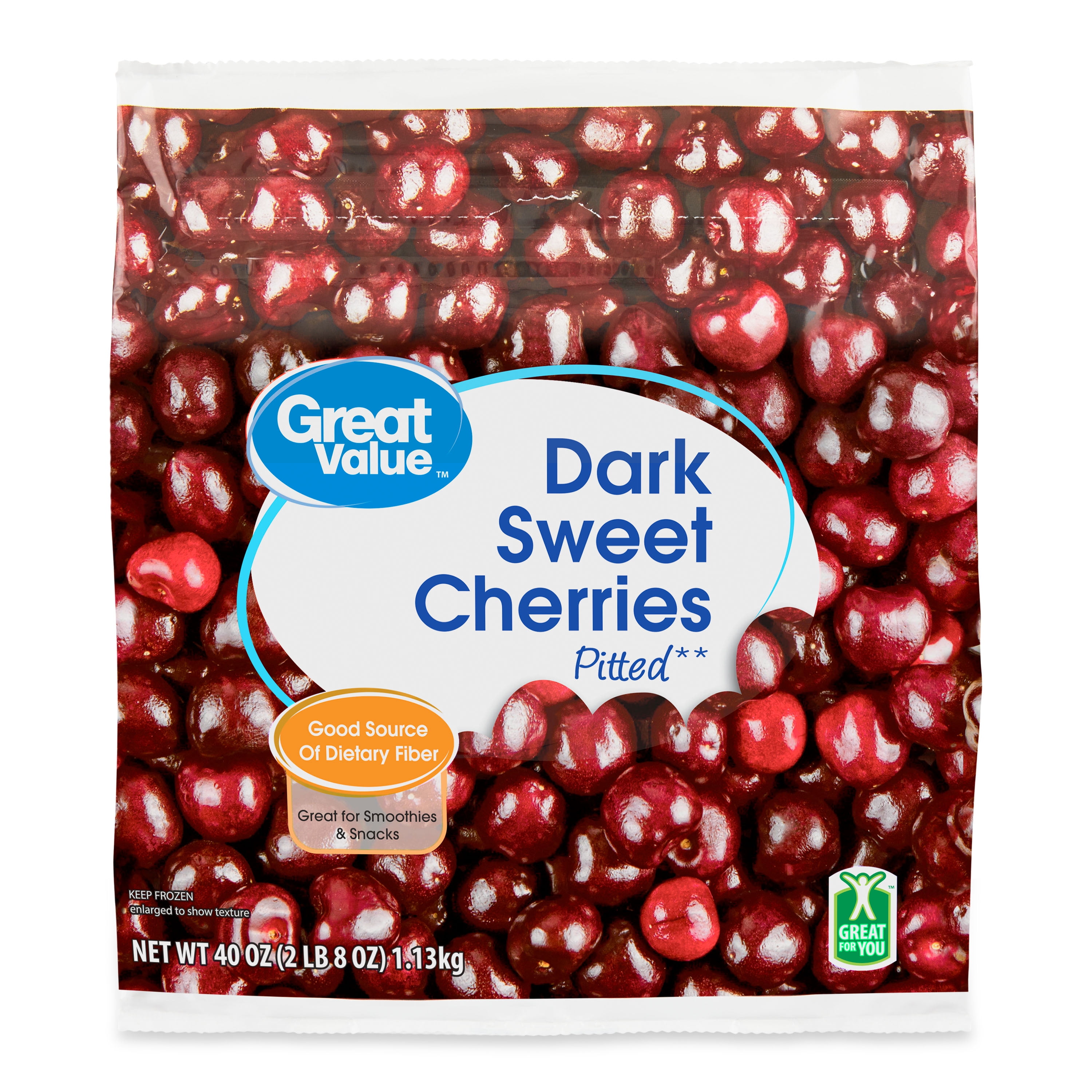 Great Value Pitted Dark Sweet Cherries, 40 oz (Frozen)