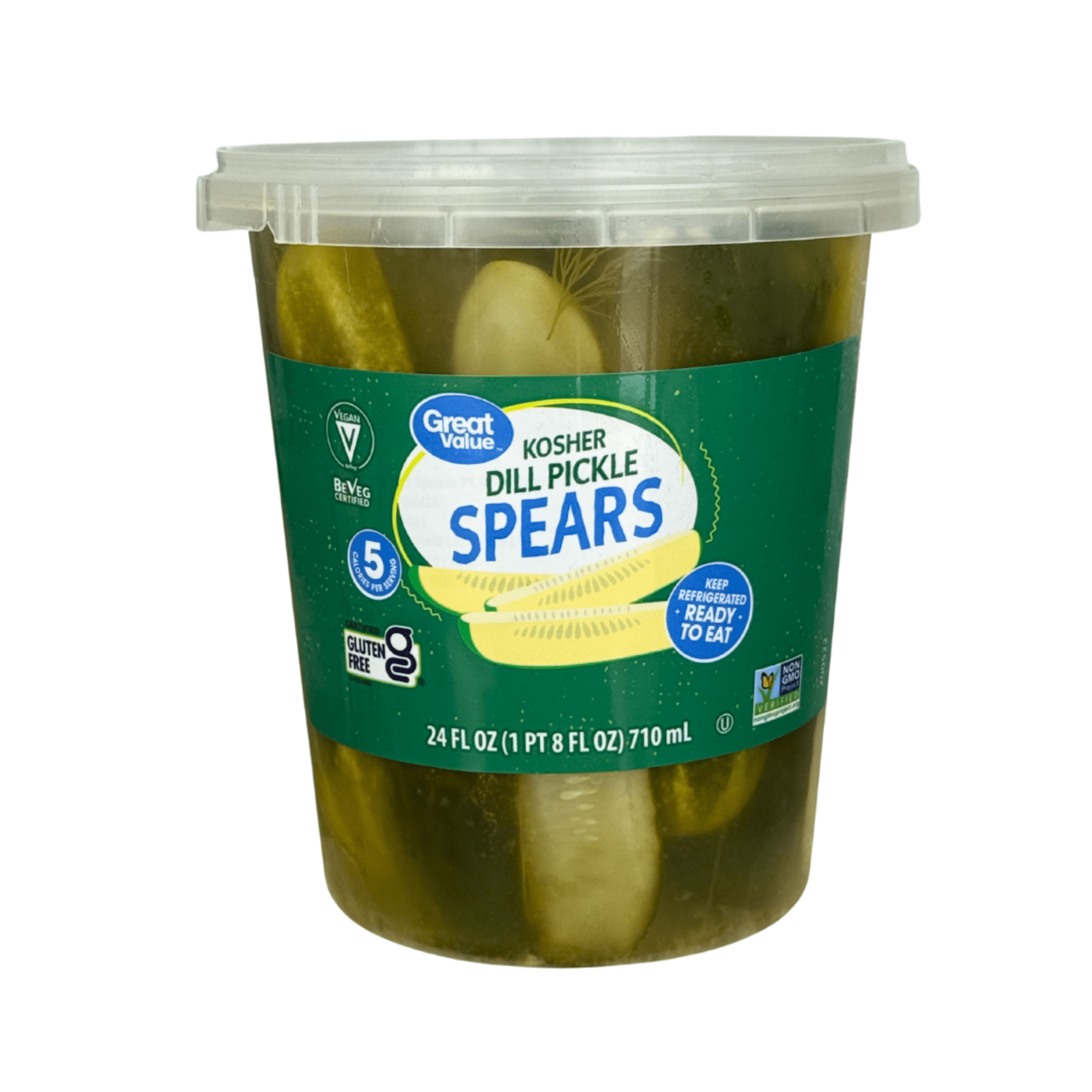 Great Value Refrigerated Dill Pickle Spears, 24 fl oz