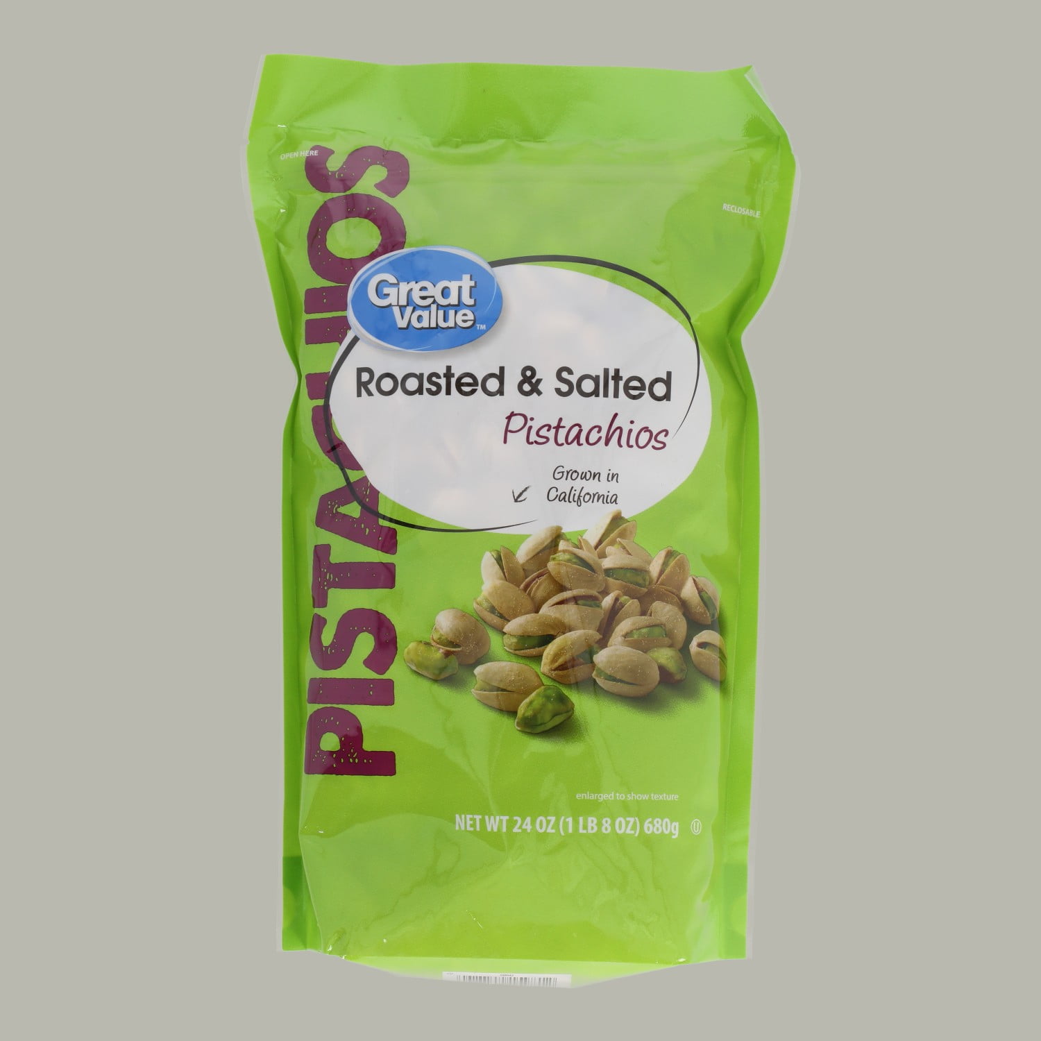 Great Value Roasted and Salted Pistachios, 24 oz