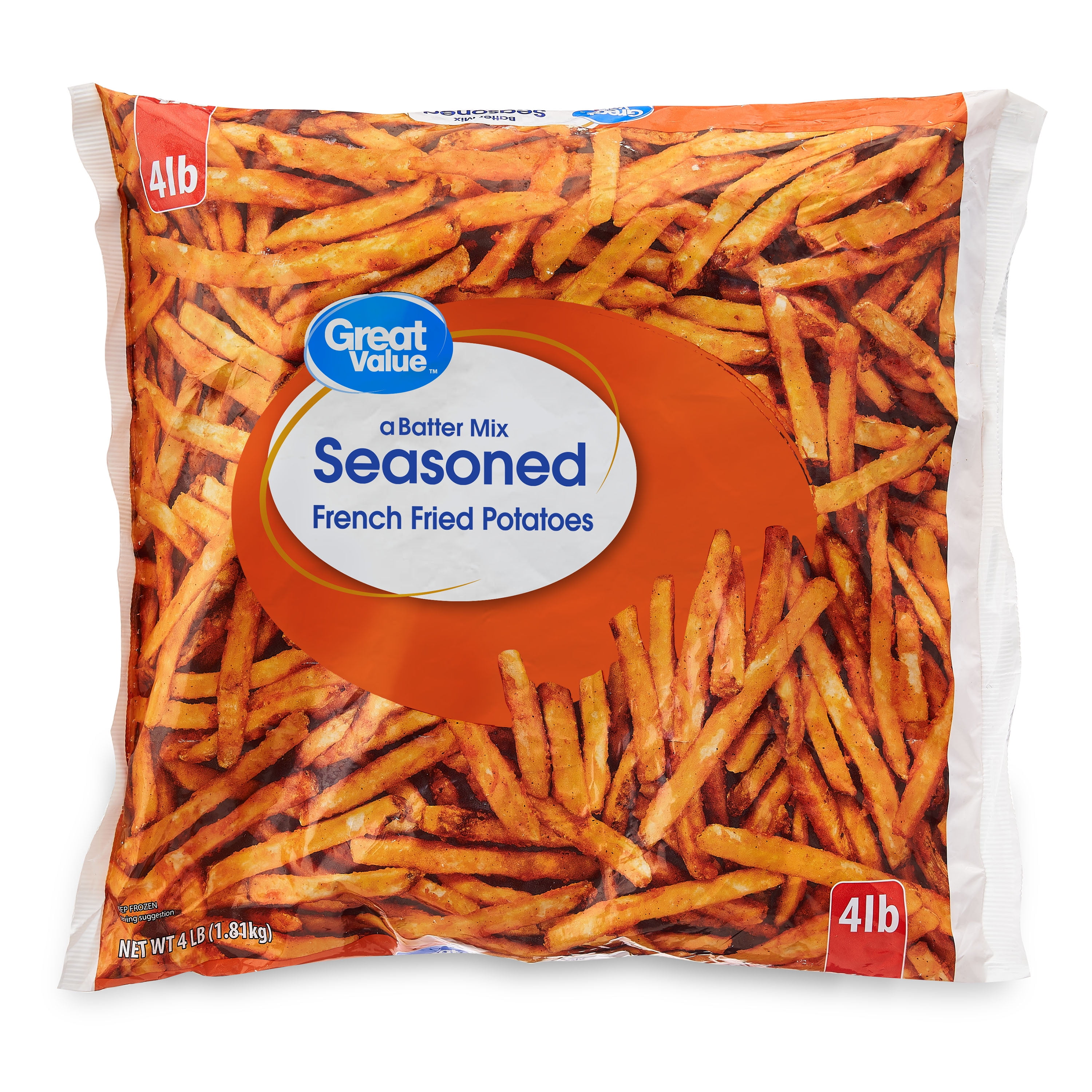 Great Value Seasoned French Fried Potatoes, 64oz Bag (Frozen)