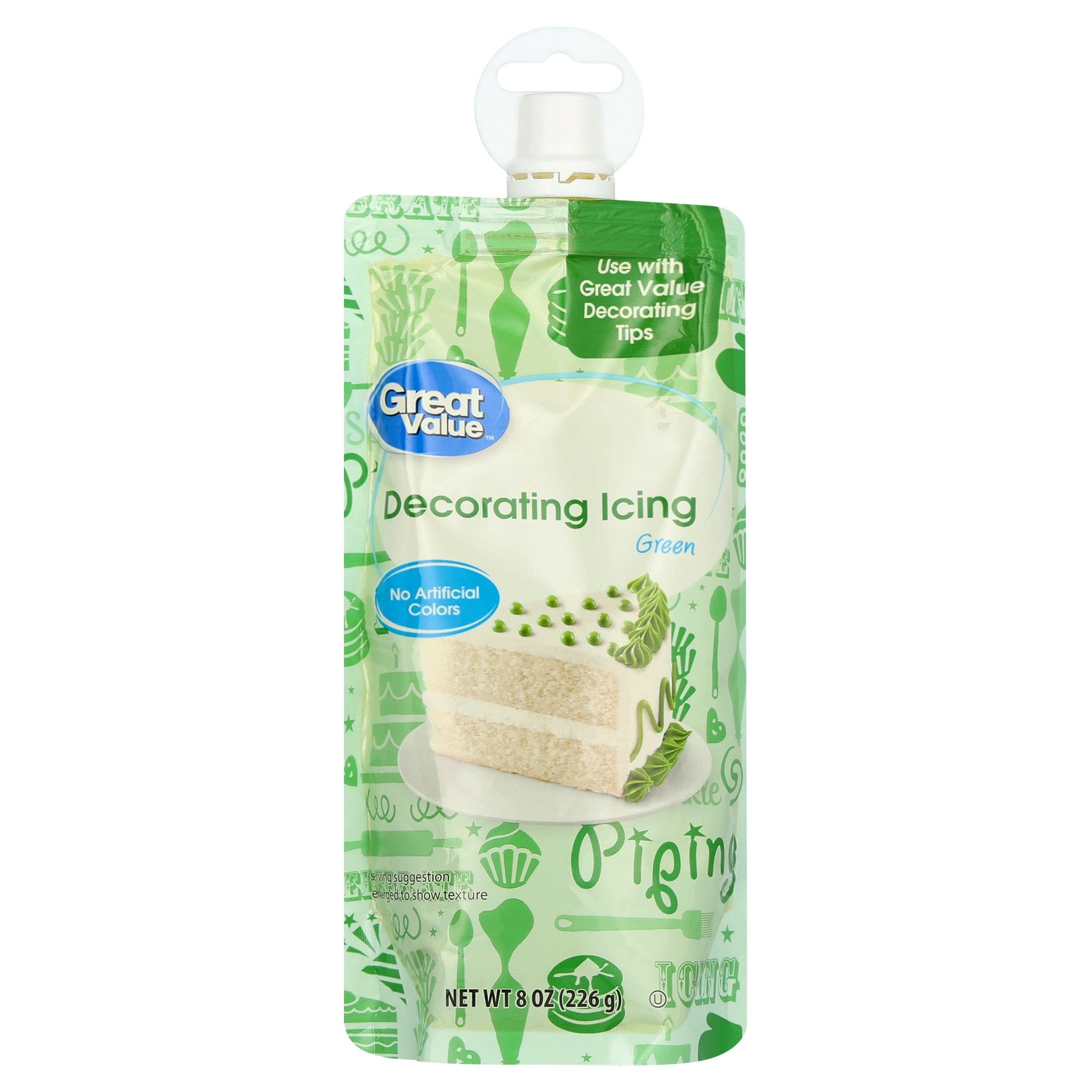 Great Value Decorating Icing, Green, 8 oz
