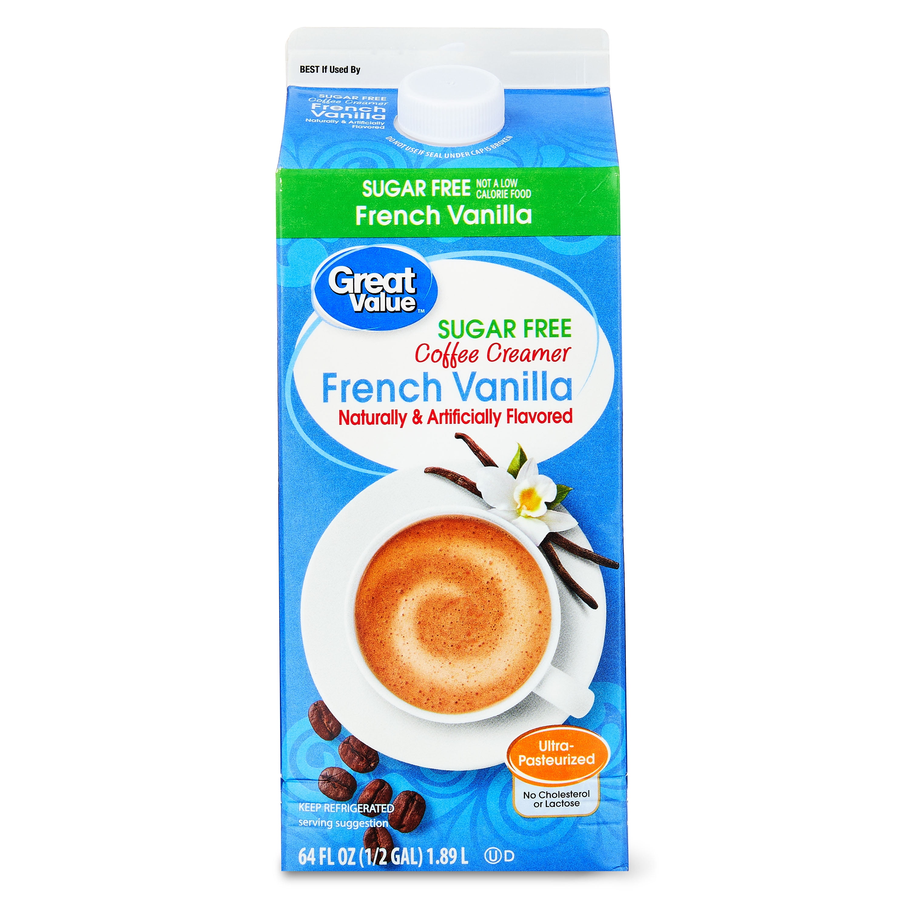 Great Value Sugar Free French Vanilla Coffee Creamer, 64 fl oz