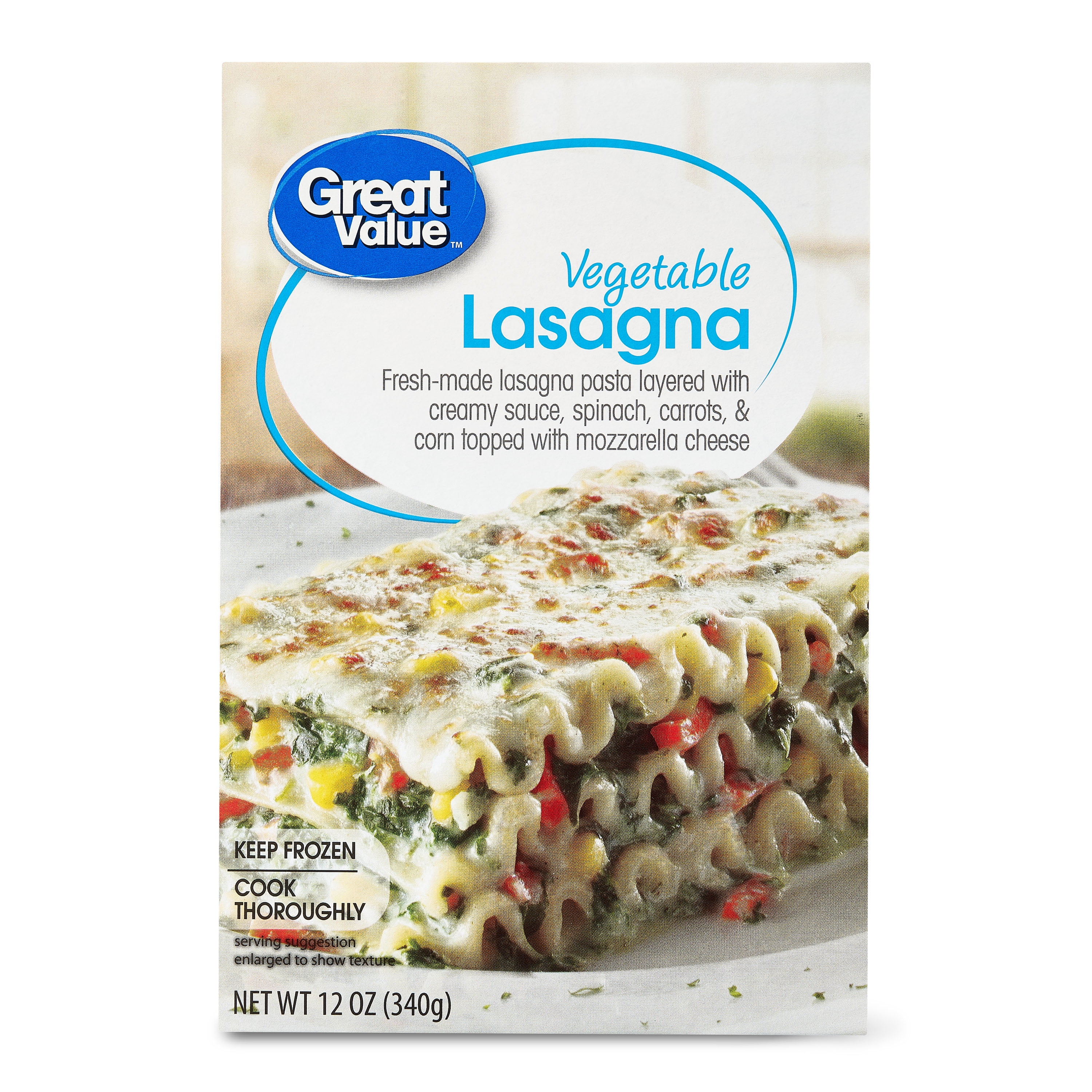 Great Value Vegetable Lasagna Pasta, 12 oz