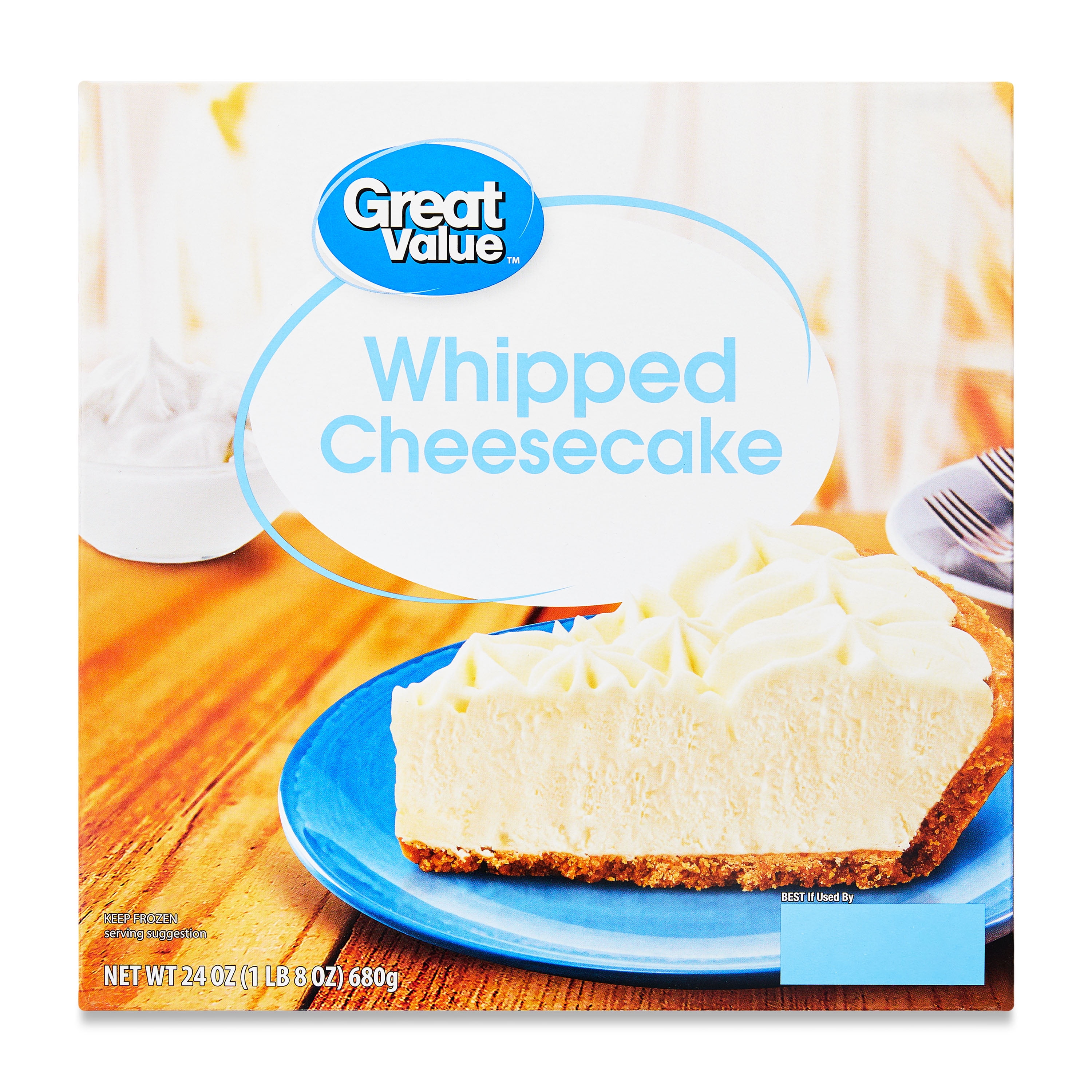 Great Value Whipped Cheesecake, 24 oz (Frozen, Thaw & Serve)