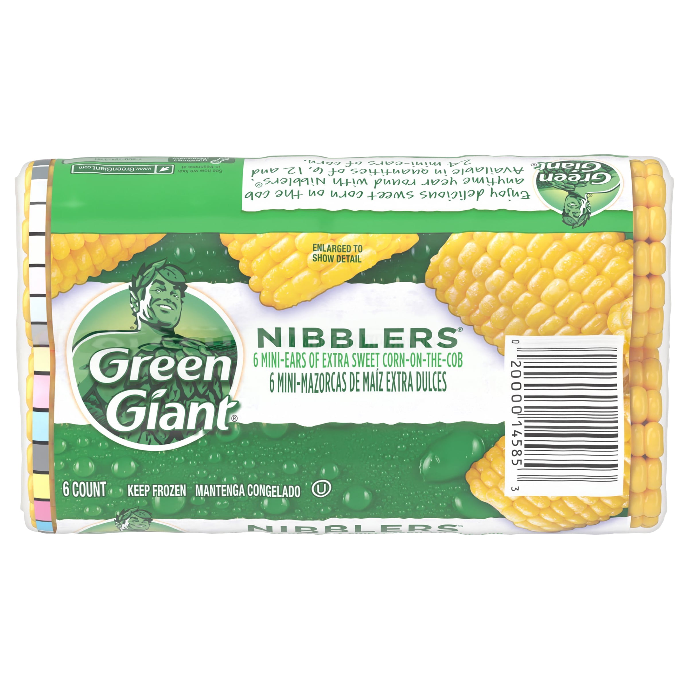 Green Giant Nibblers Extra Sweet Corn on The Cob, 6 Count Bag (Frozen Vegetables)