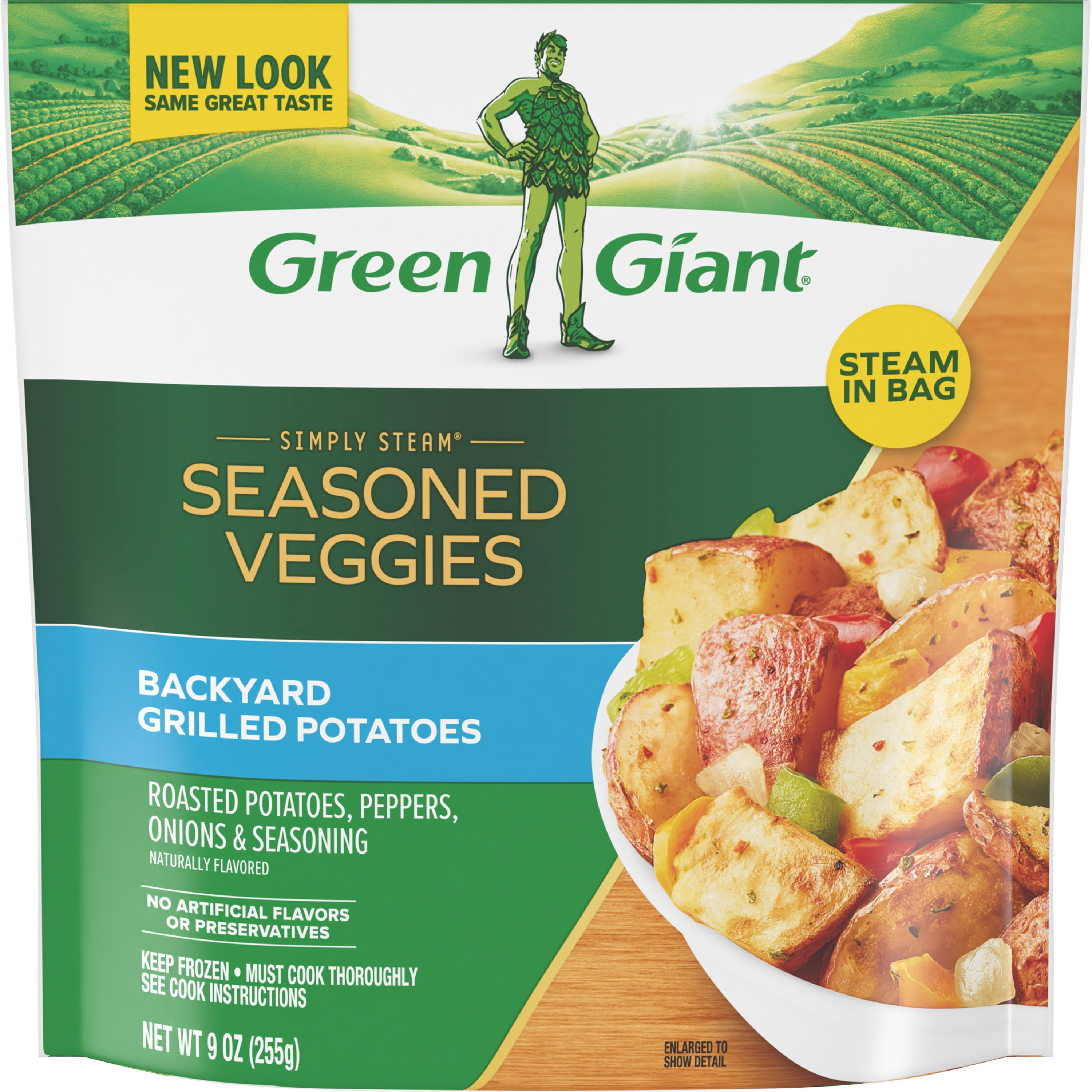 Green Giant Simply Steam Seasoned Backyard Grilled Potatoes, 9 oz Bag (Frozen Vegetables)