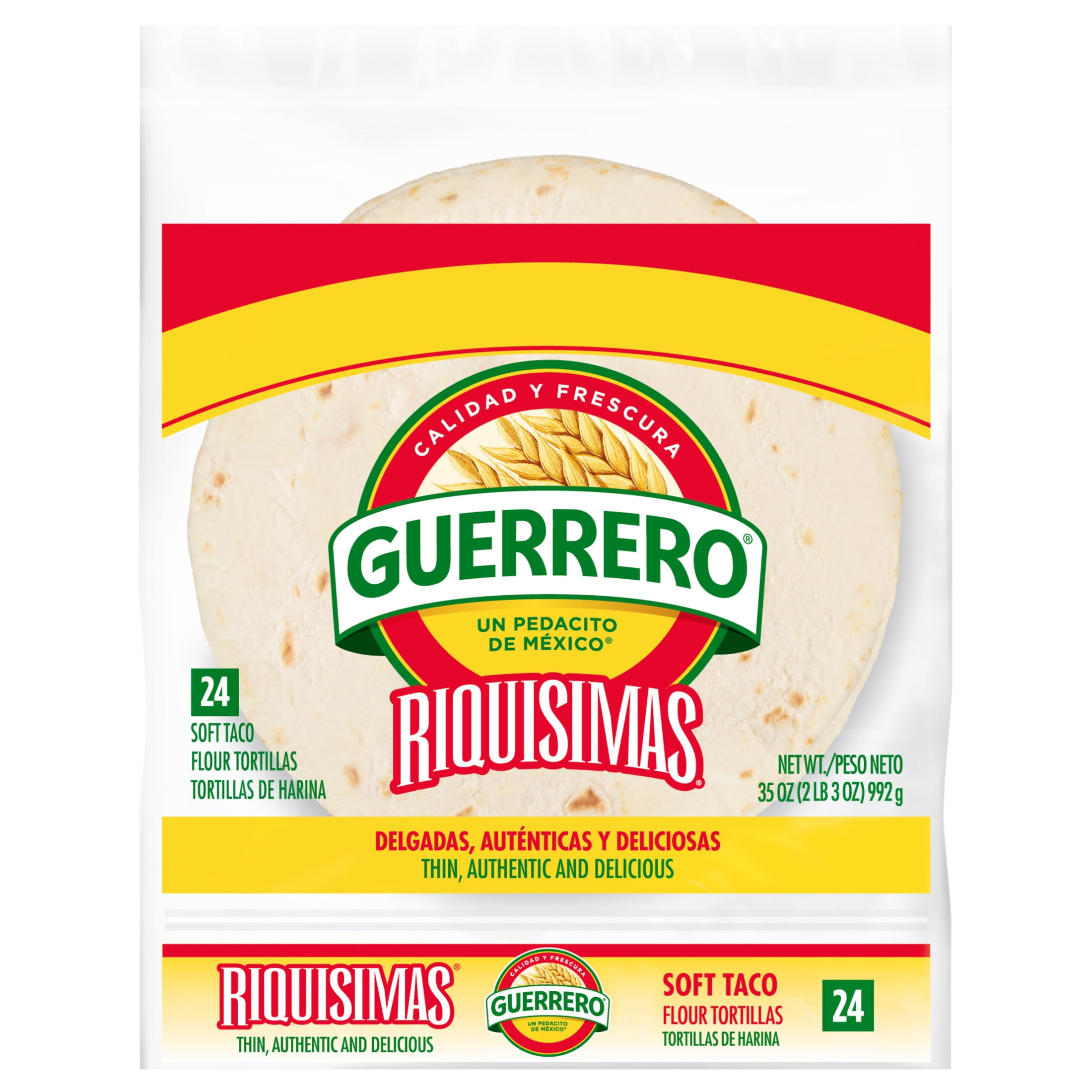 Guerrero Riquisimas Flour Tortillas, Soft Taco Size, 24 Count